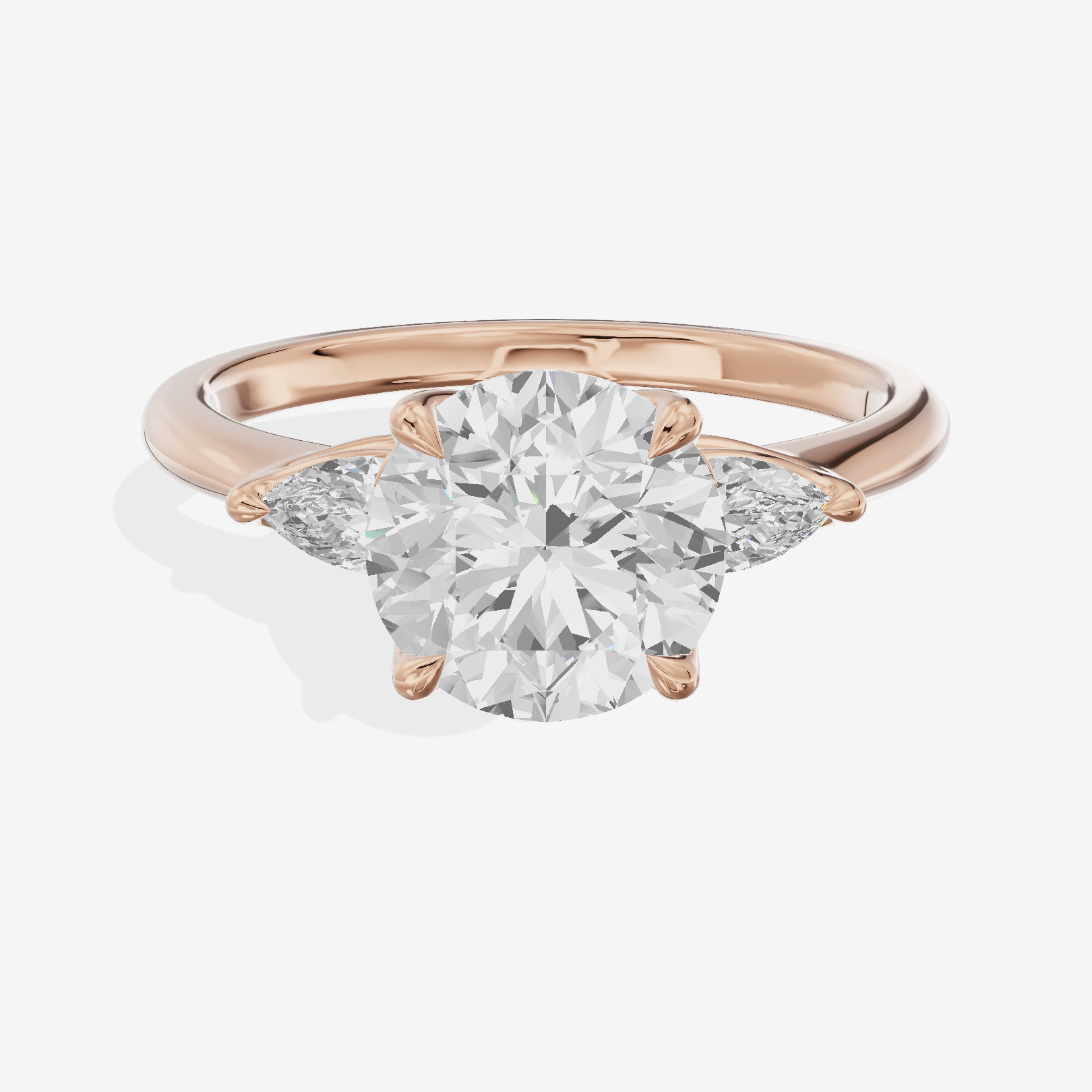 Vintage Coeurine Three Stone Round Engagement Ring (1/2 ct. tw.) in 14K Rose Gold