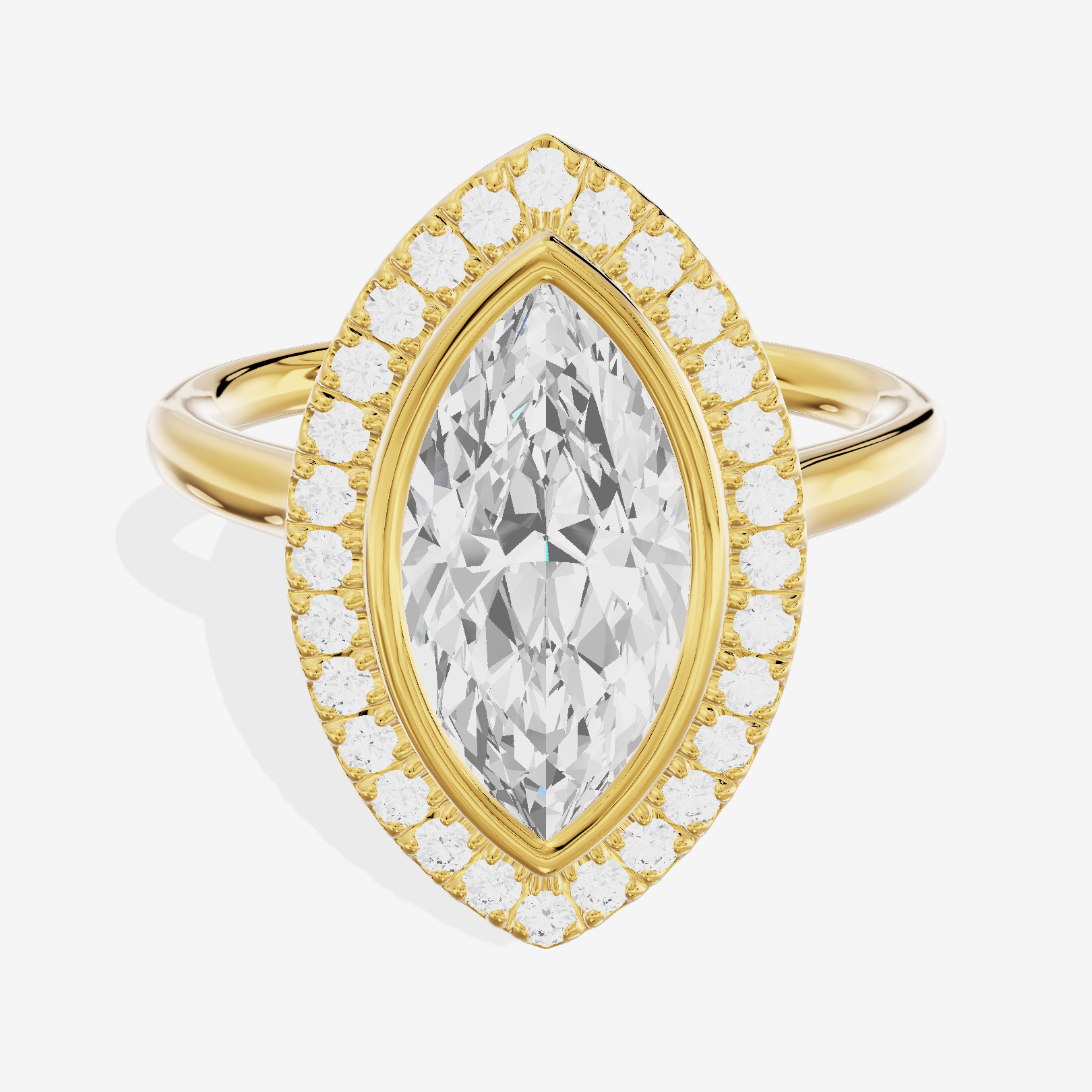 Trellise Halo Marquise Engagement Ring (1/4 ct. tw.) in 14K Yellow Gold