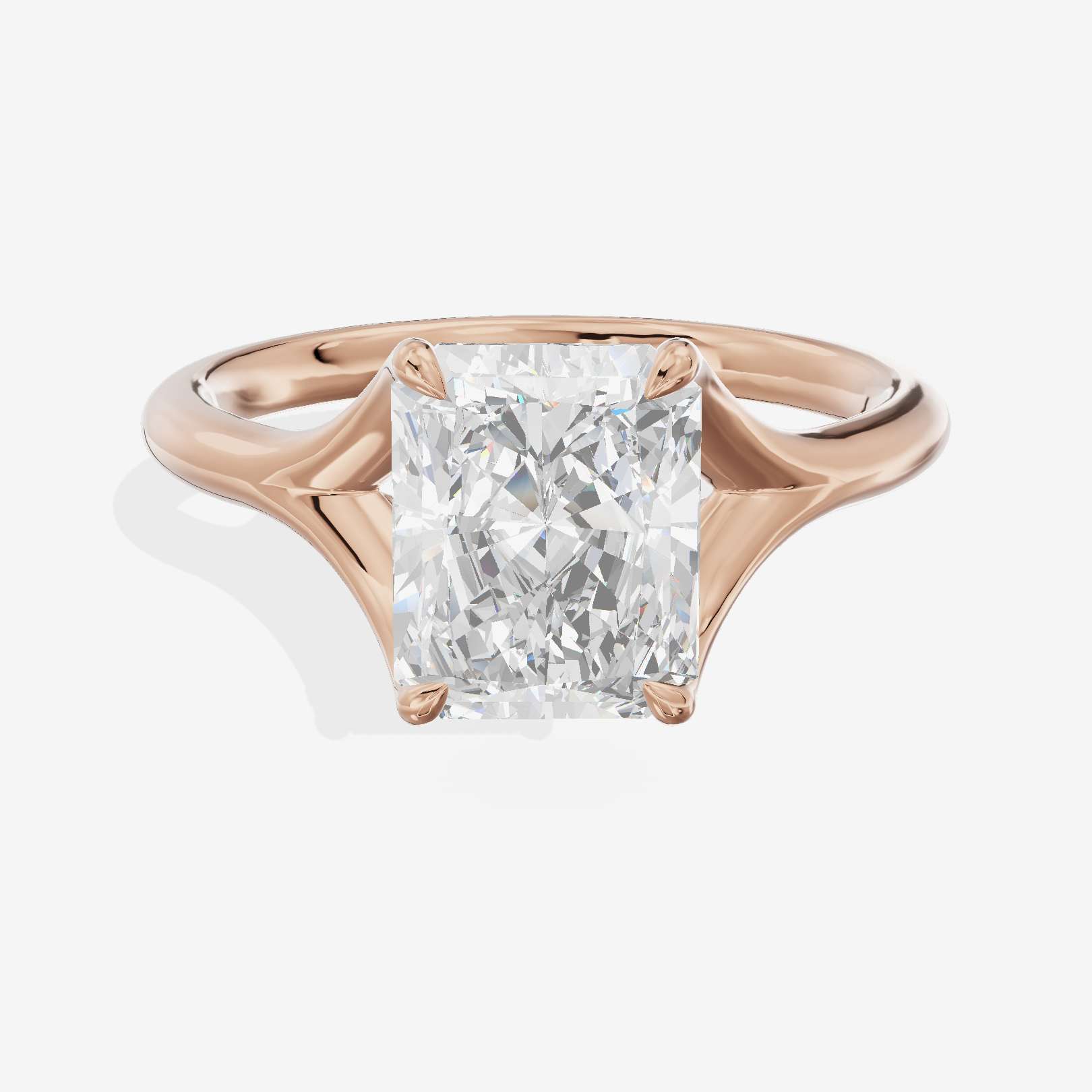 One of One Grand 3mm Radiant Solitaire Engagement Ring (1/3 ct. tw.) in 14K Rose Gold