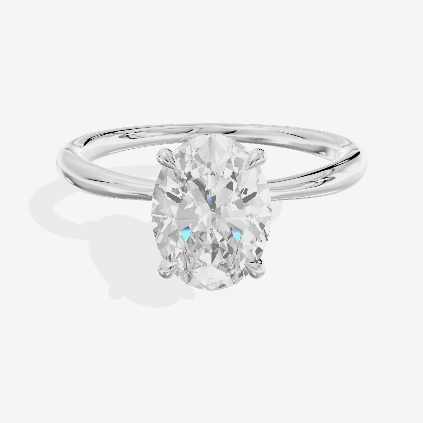 Whispered Aimora Oval Solitaire Engagement Ring in Platinum