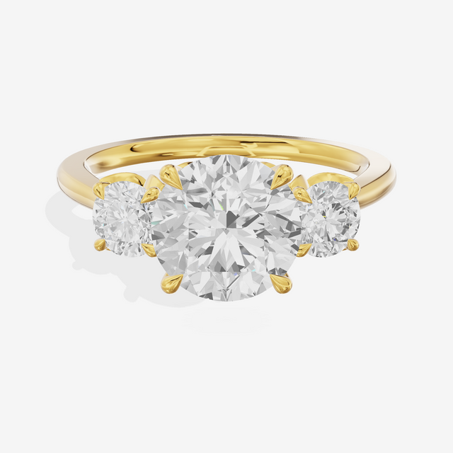 Royal Sincere Three Stone Round Engagement Ring (2/3 ct. tw.) in 18K Yellow Gold