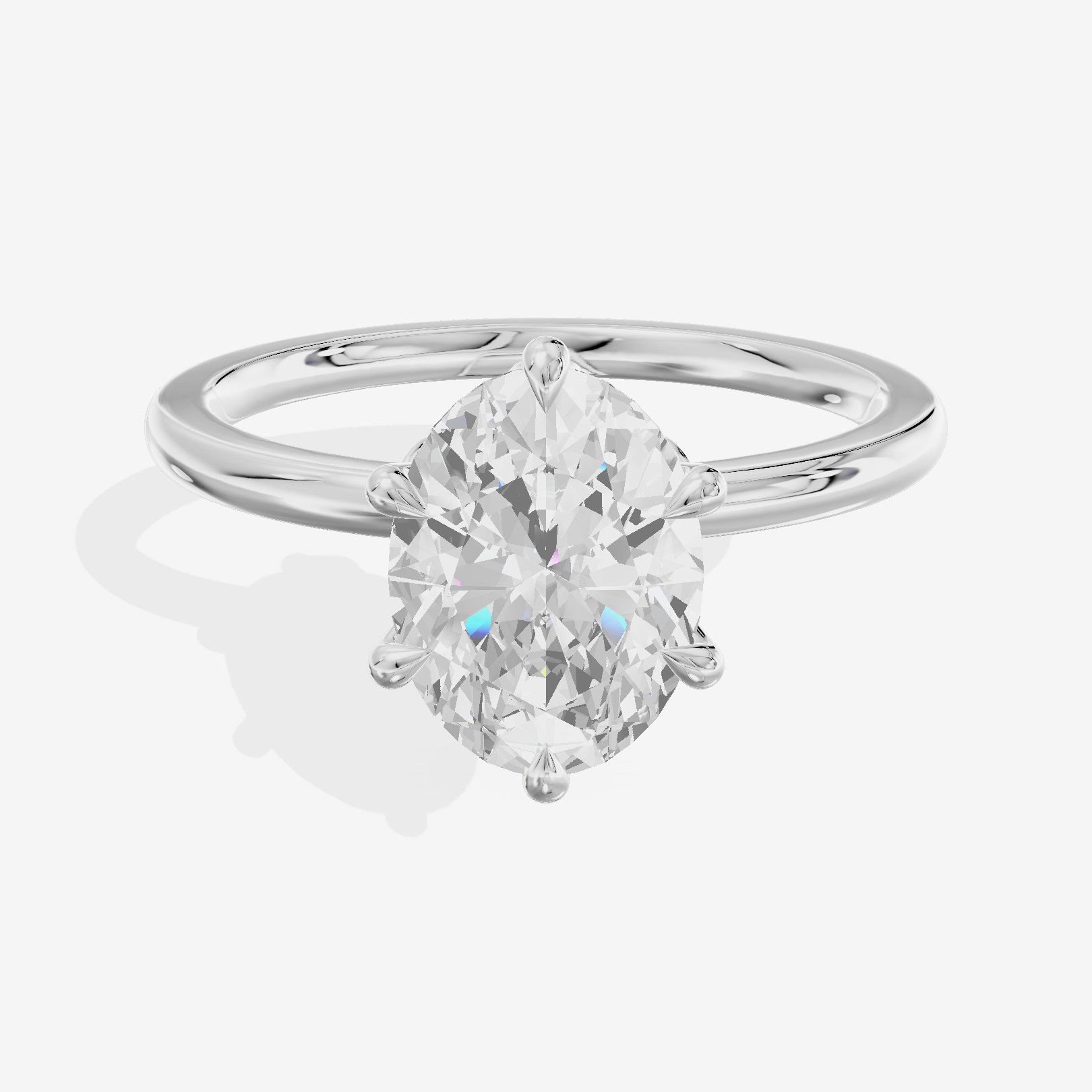 Janevra Oval Engagement Ring with Side Stones (1/10 ct. tw.) in 14K White Gold