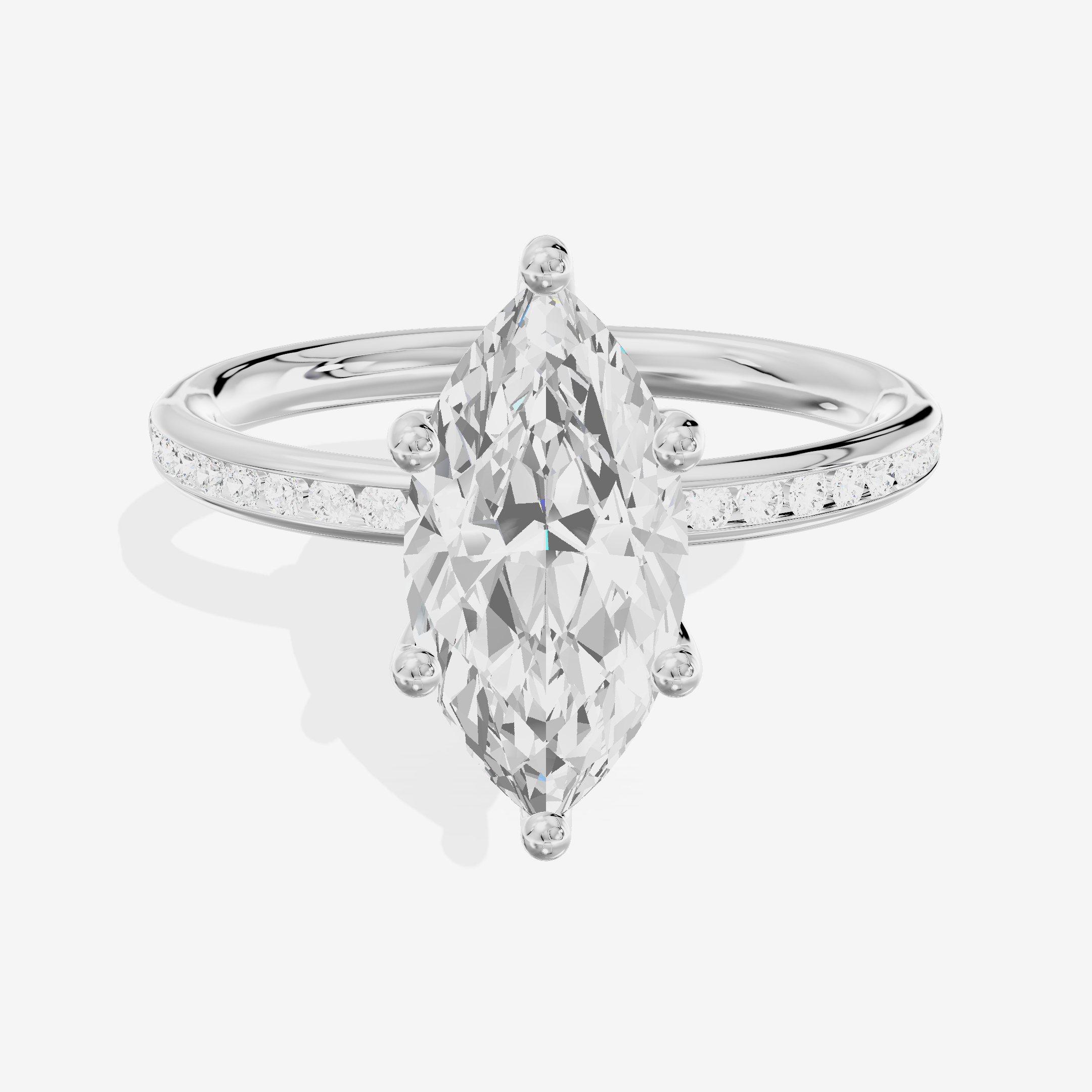Classic Trellise Marquise Engagement Ring with Side Stones (1/8 ct. tw.) in Platinum