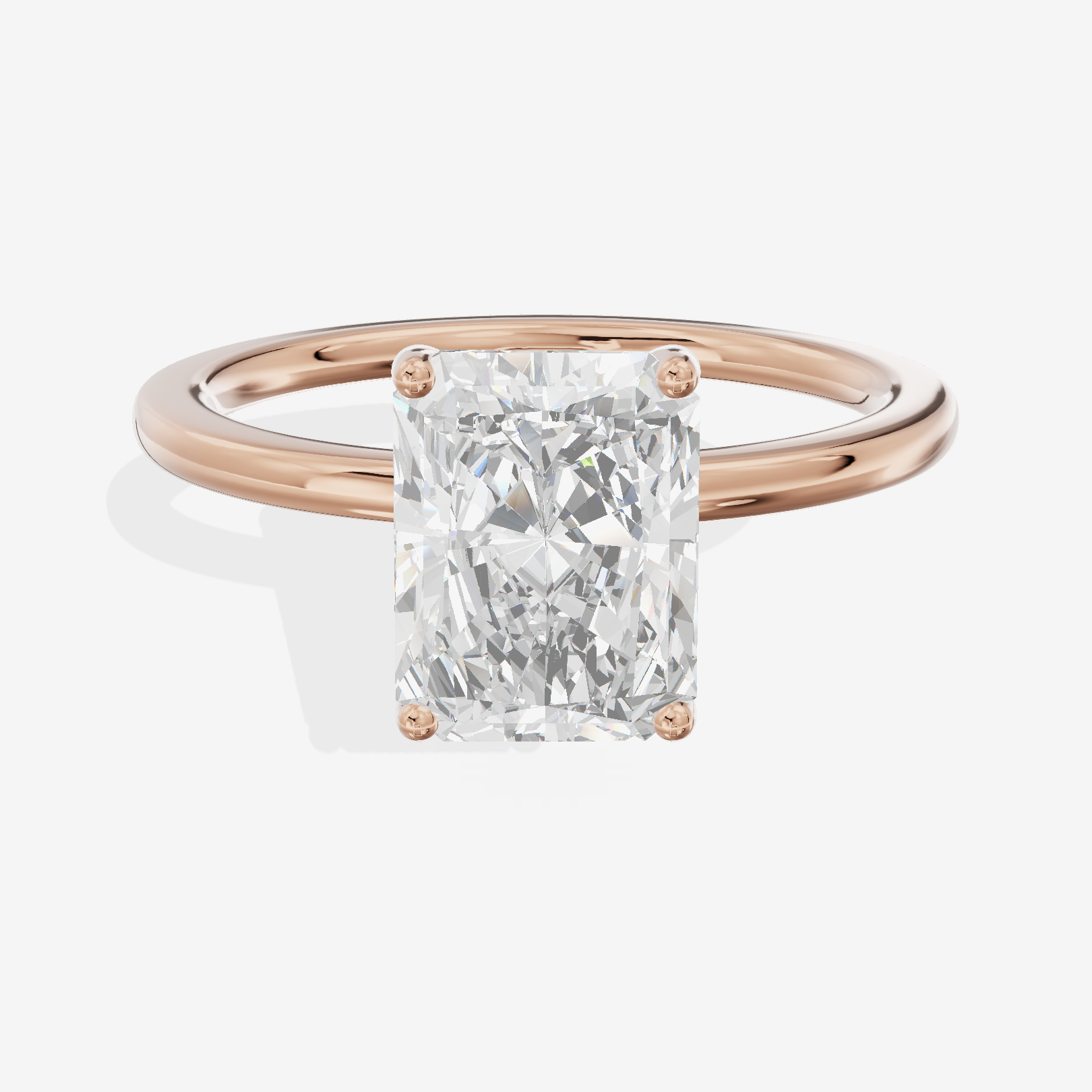 Whispered Selenia 1.5mm Radiant Solitaire Engagement Ring in 14K Rose Gold