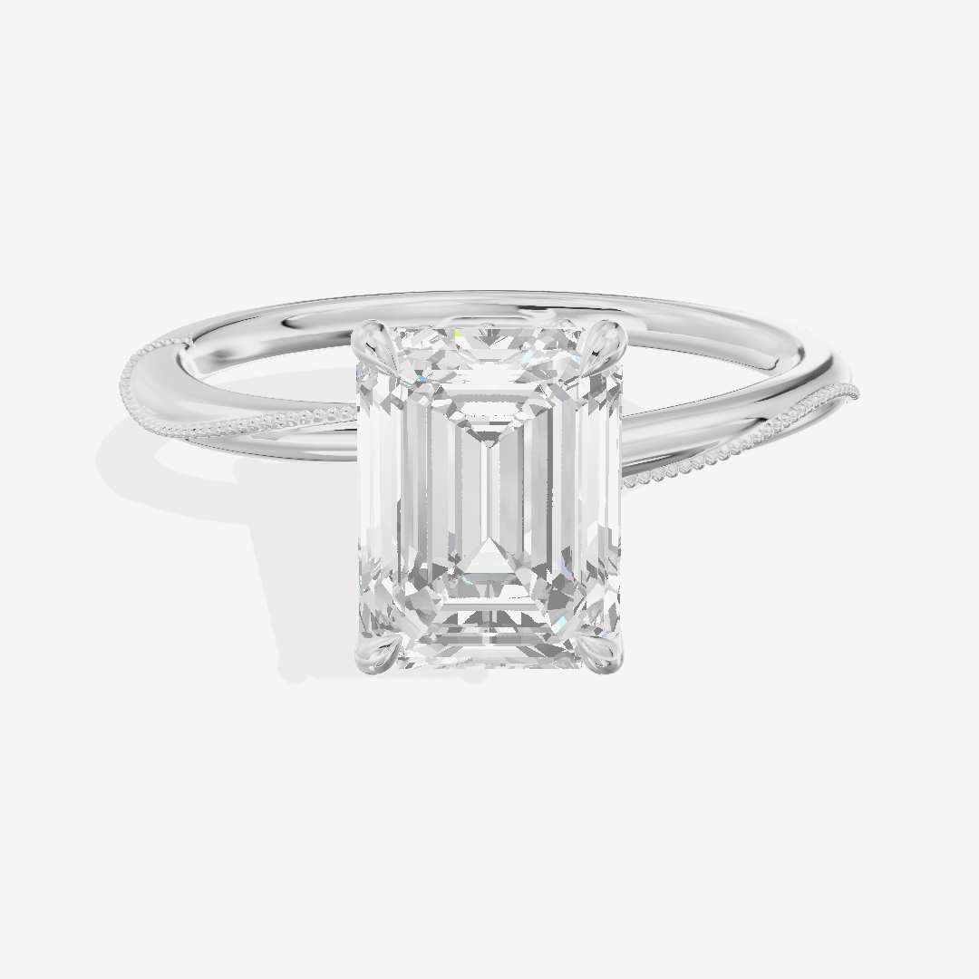 Vintage Coeurine Emerald Engagement Ring (1/10 ct. tw.) in Platinum