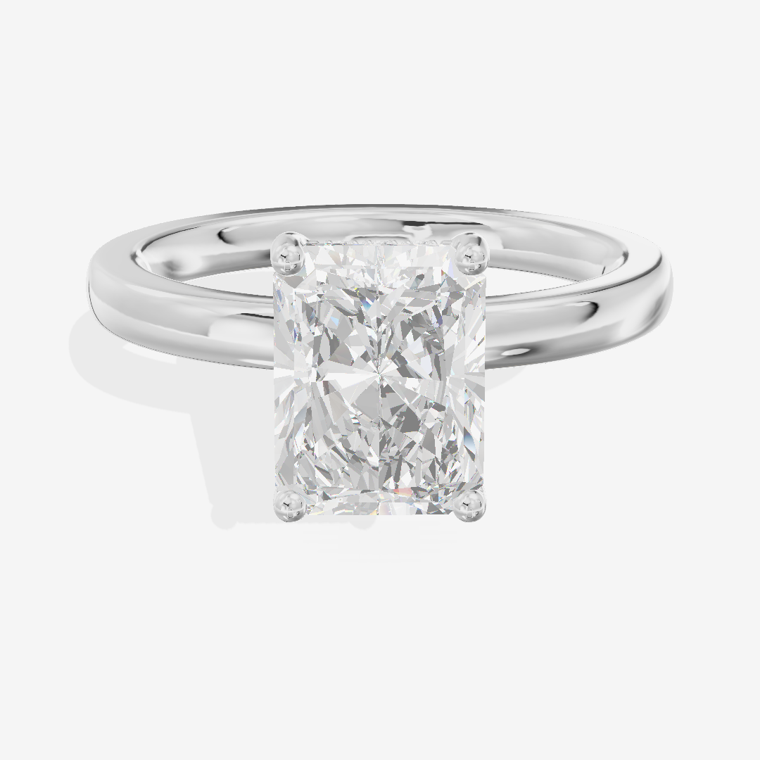 Reverya Radiant Hidden Halo Engagement Ring (1/15 ct. tw.) in 14K White Gold