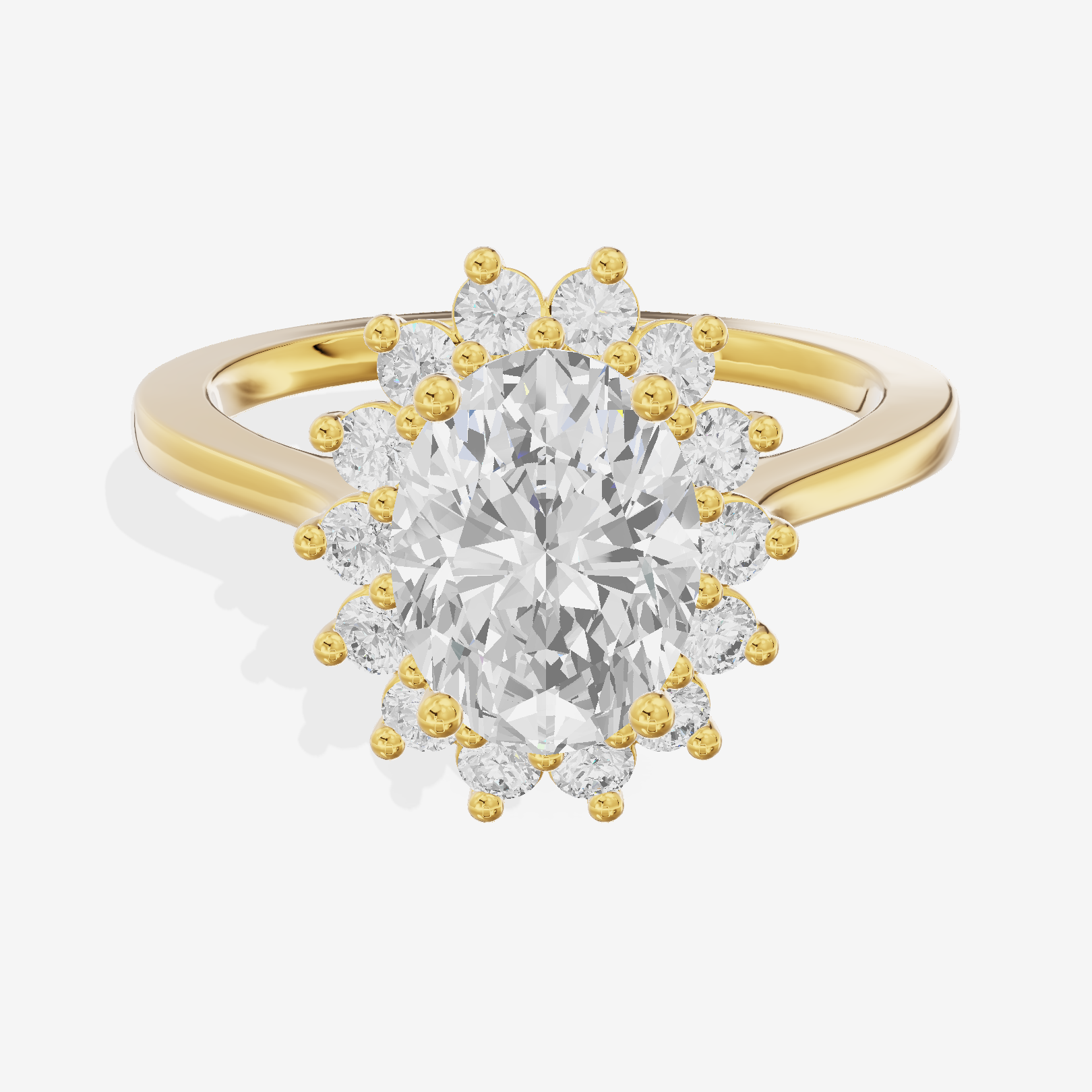 Liviana Halo Oval Engagement Ring (1/4 ct. tw.) in 14K Yellow Gold