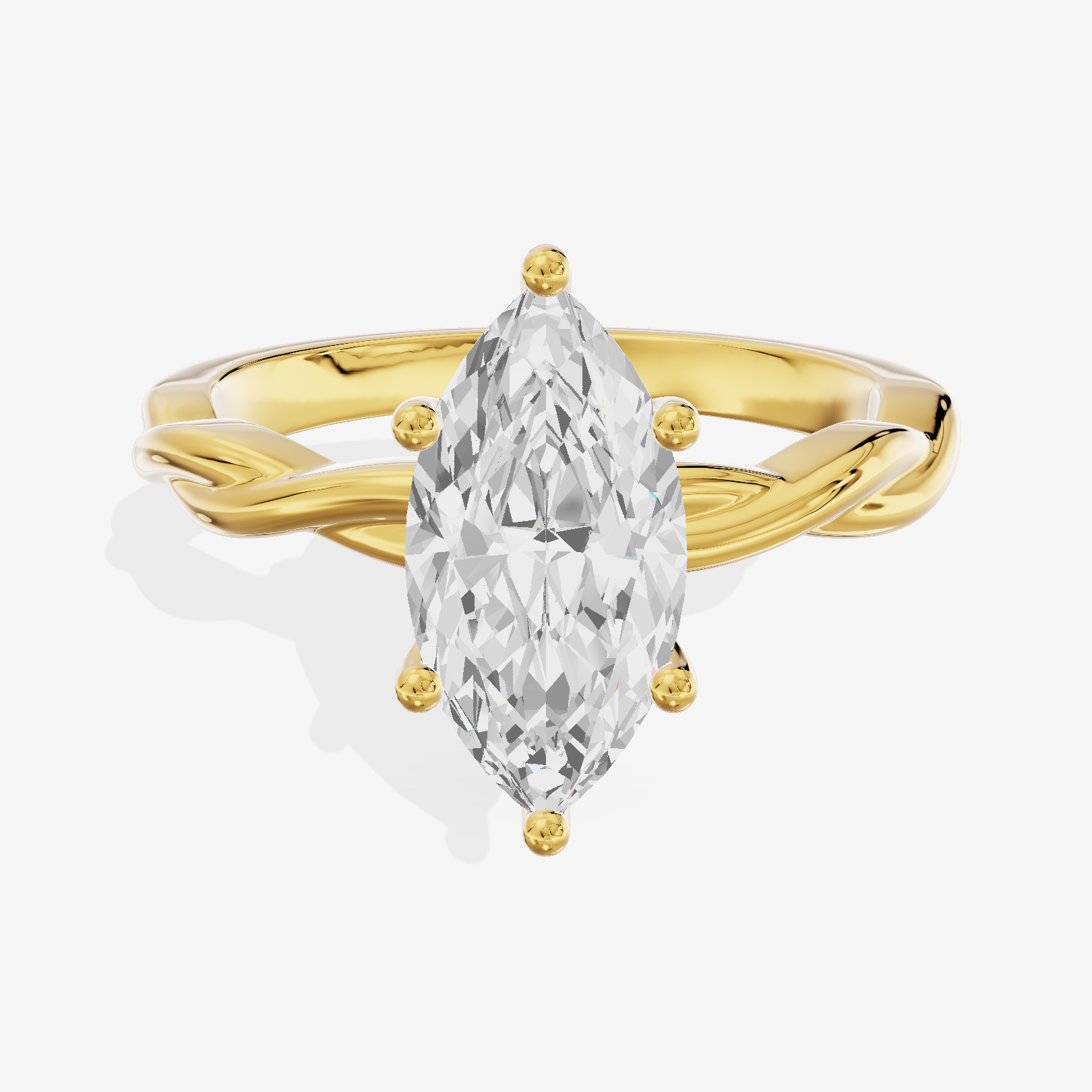Twine Hidden Halo Marquise Engagement Ring (1/20 ct. tw.) in 18K Yellow Gold