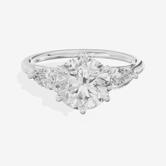 Luxe Sincere Three Stone Round Engagement Ring (2/5 ct. tw.) in 18K White Gold