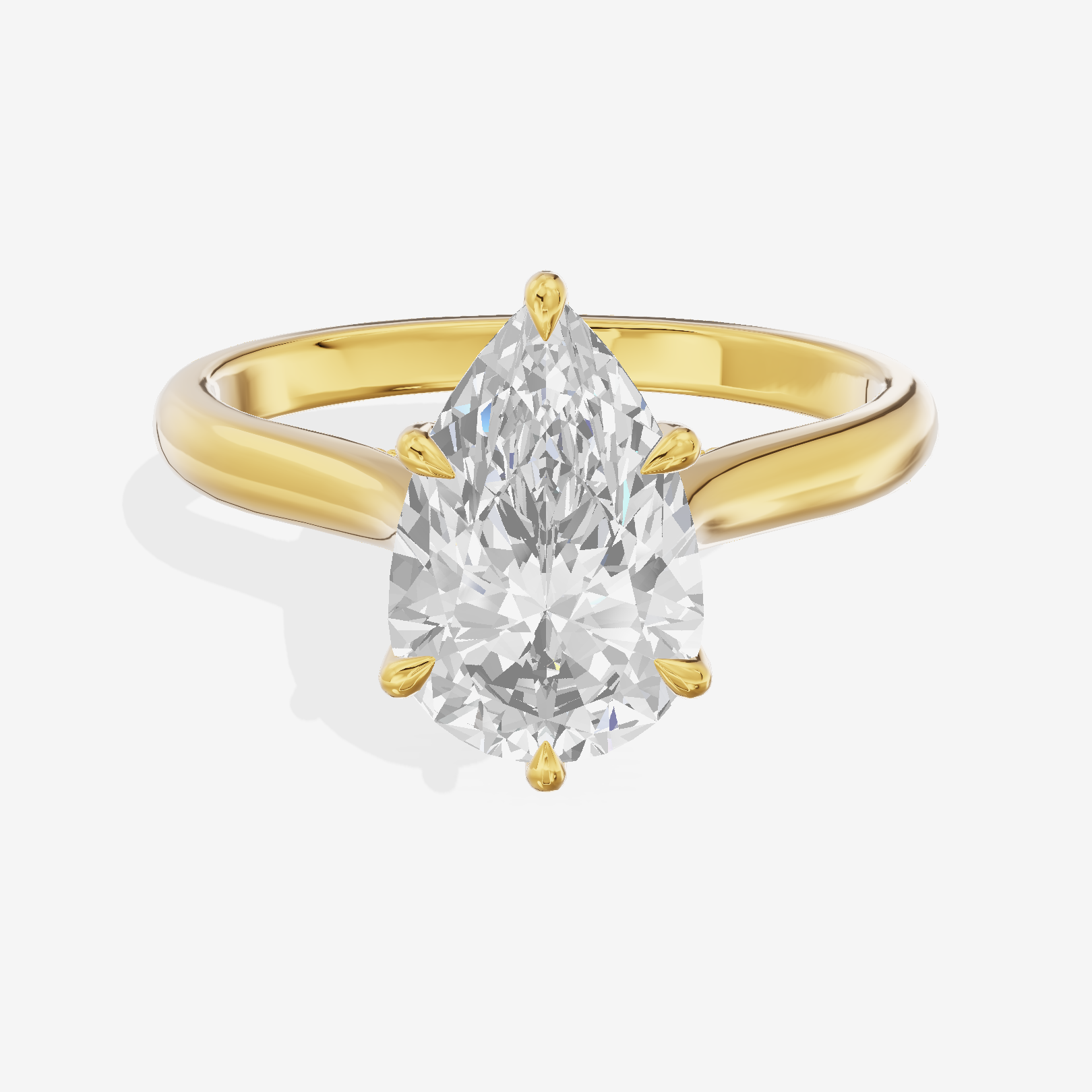 Grand Heartline Pear Engagement Ring with Side Stones (3/4 ct. tw.) in 18K Yellow Gold