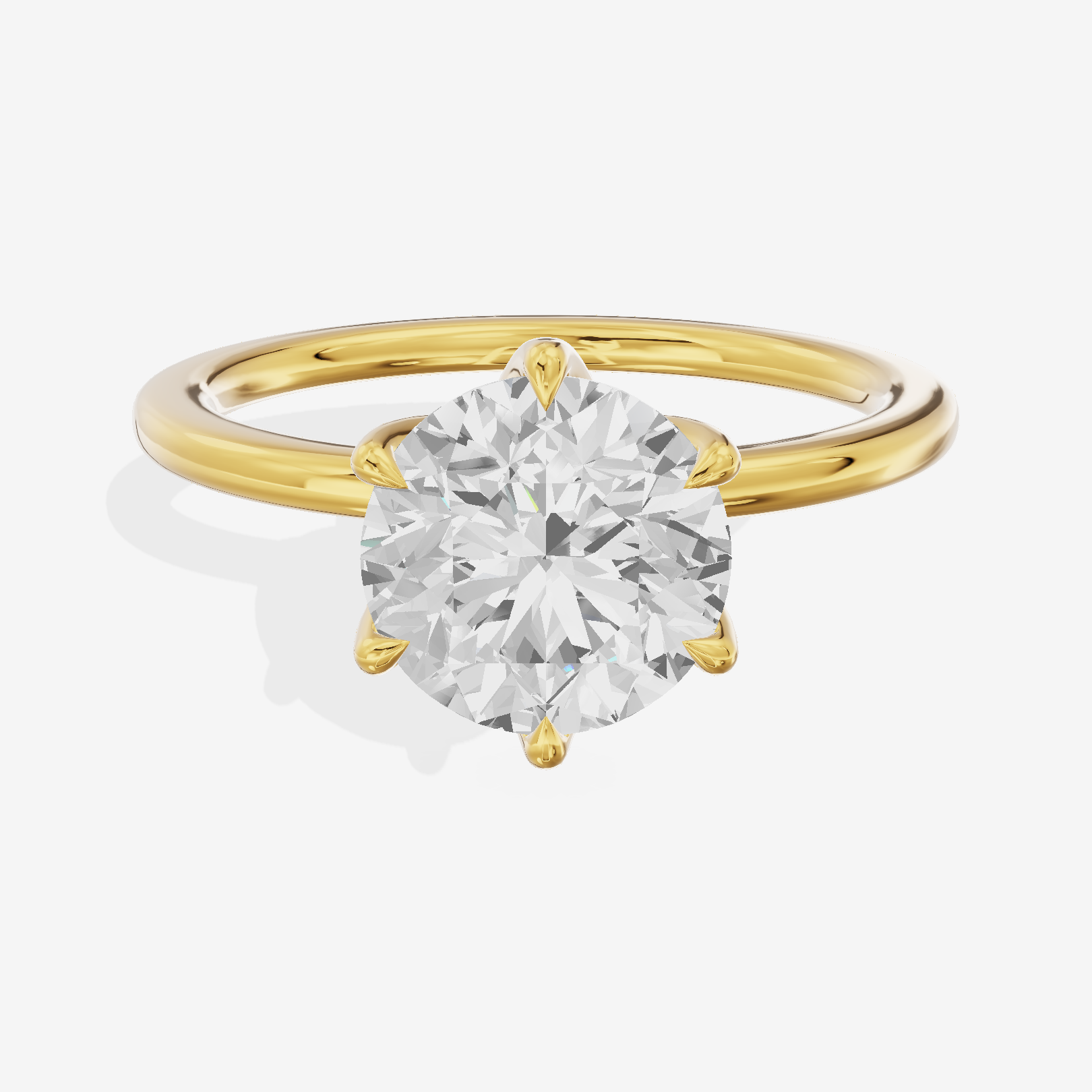 Aurea 1.5mm Round Six-Prong Engagement Ring in 18K Yellow Gold