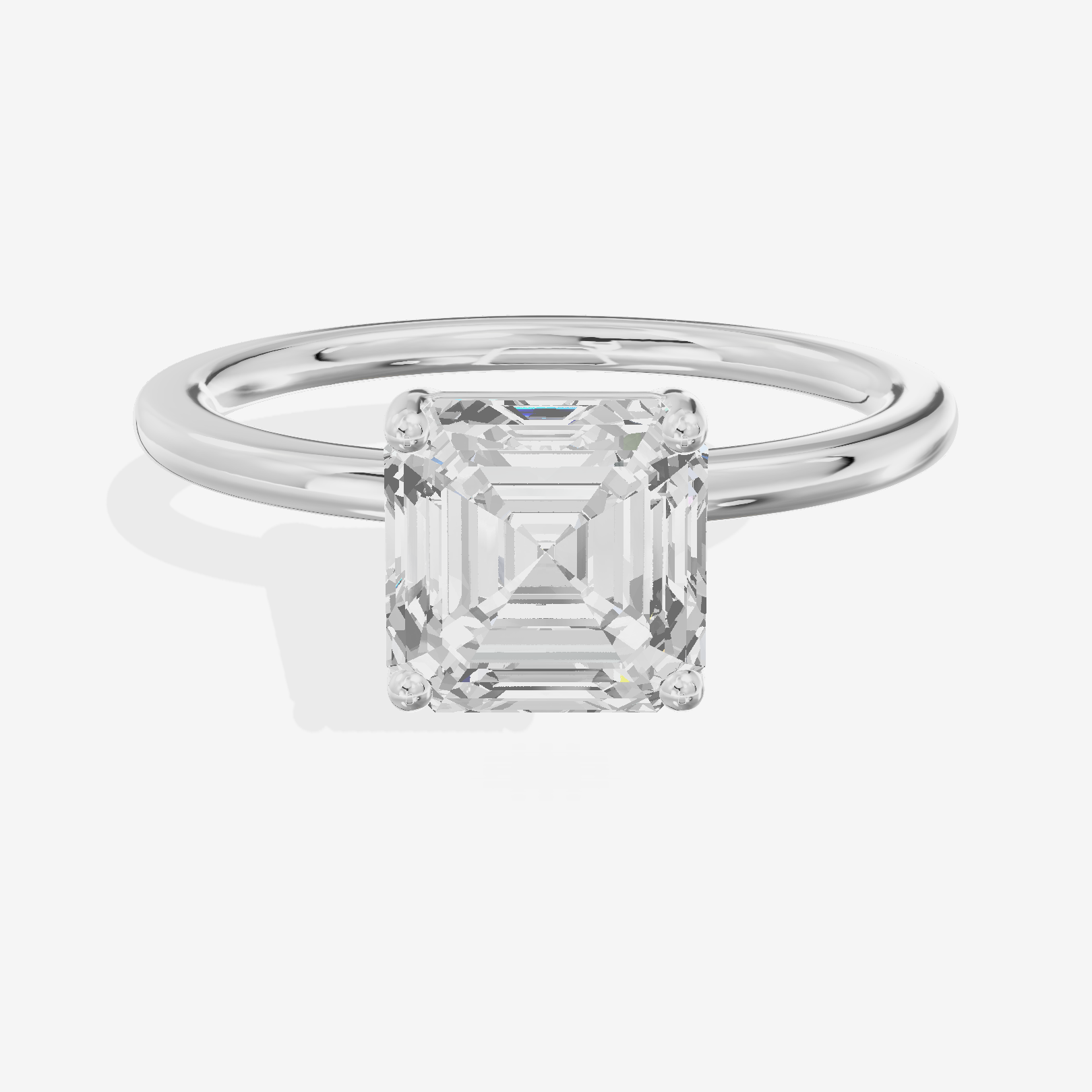 Whispered Selenia 1.5mm Asscher Solitaire Engagement Ring in Platinum