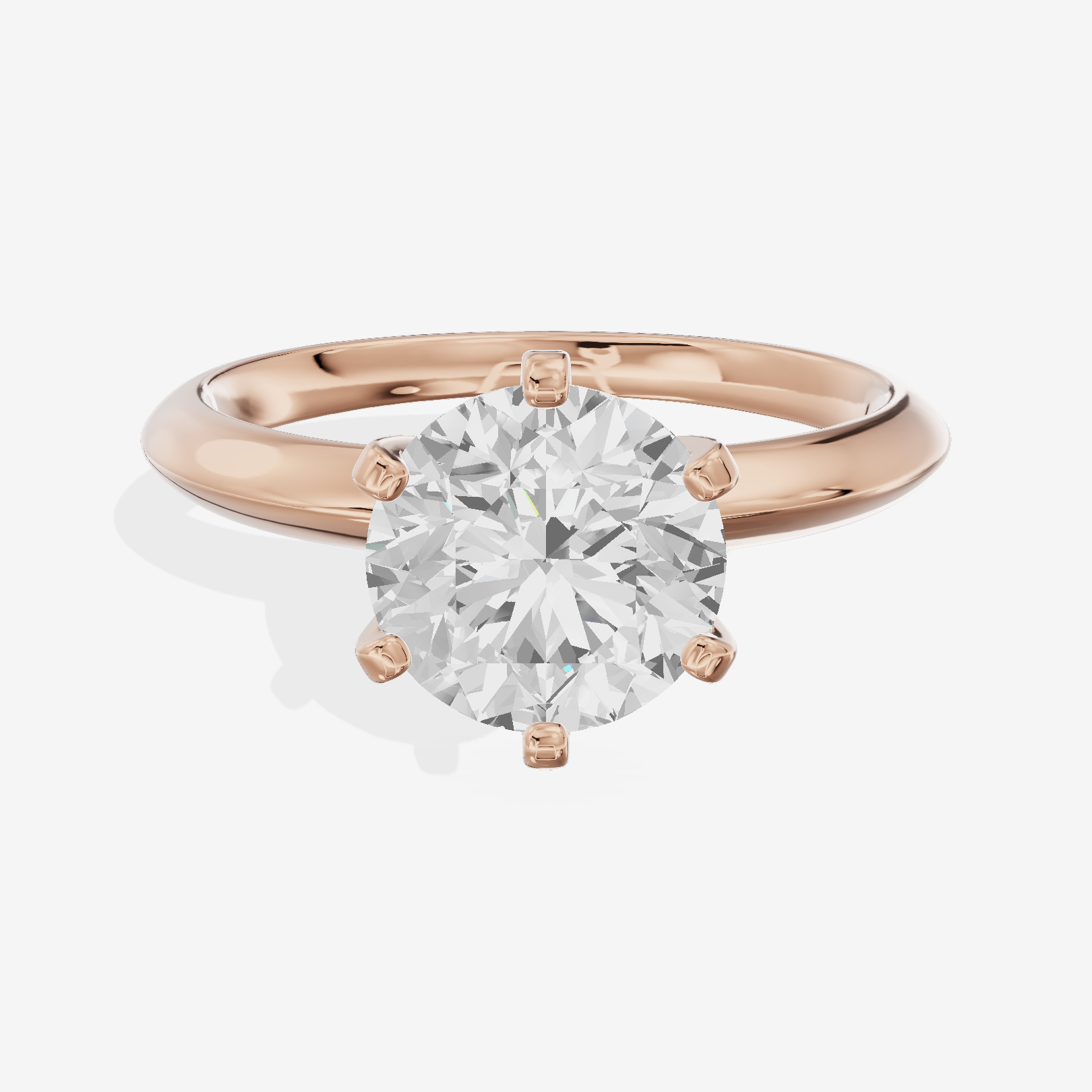 Classic Vowsae 2.5mm Round Six-Prong Engagement Ring in 14K Rose Gold