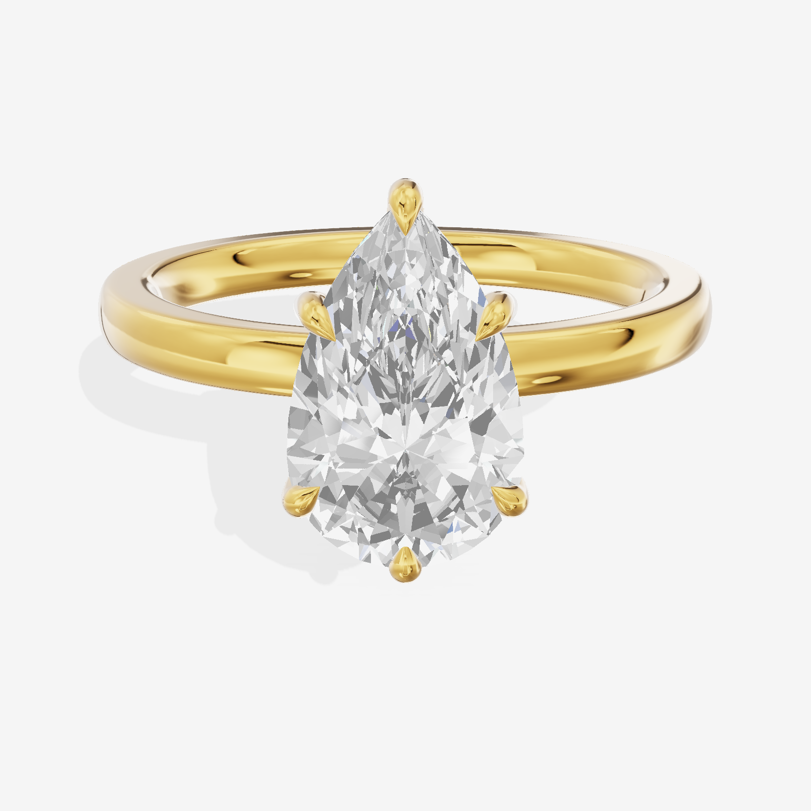 Solea Hidden Halo Pear Engagement Ring (1/15 ct. tw.) in 18K Yellow Gold