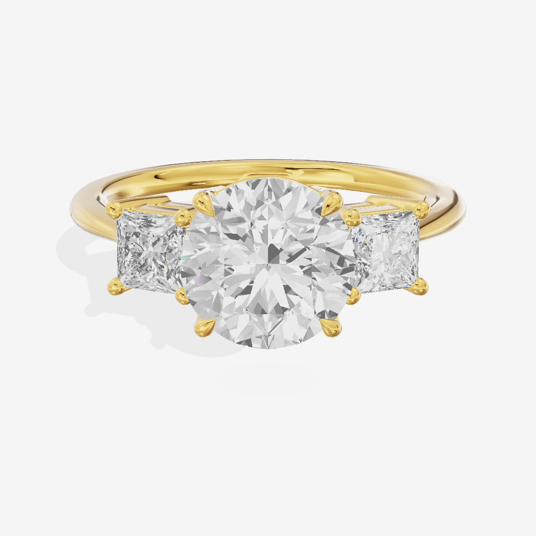 Belovae Anniversary Anniversary Round Three Stone Engagement Ring (1/2 ct. tw.) in 14K Yellow Gold
