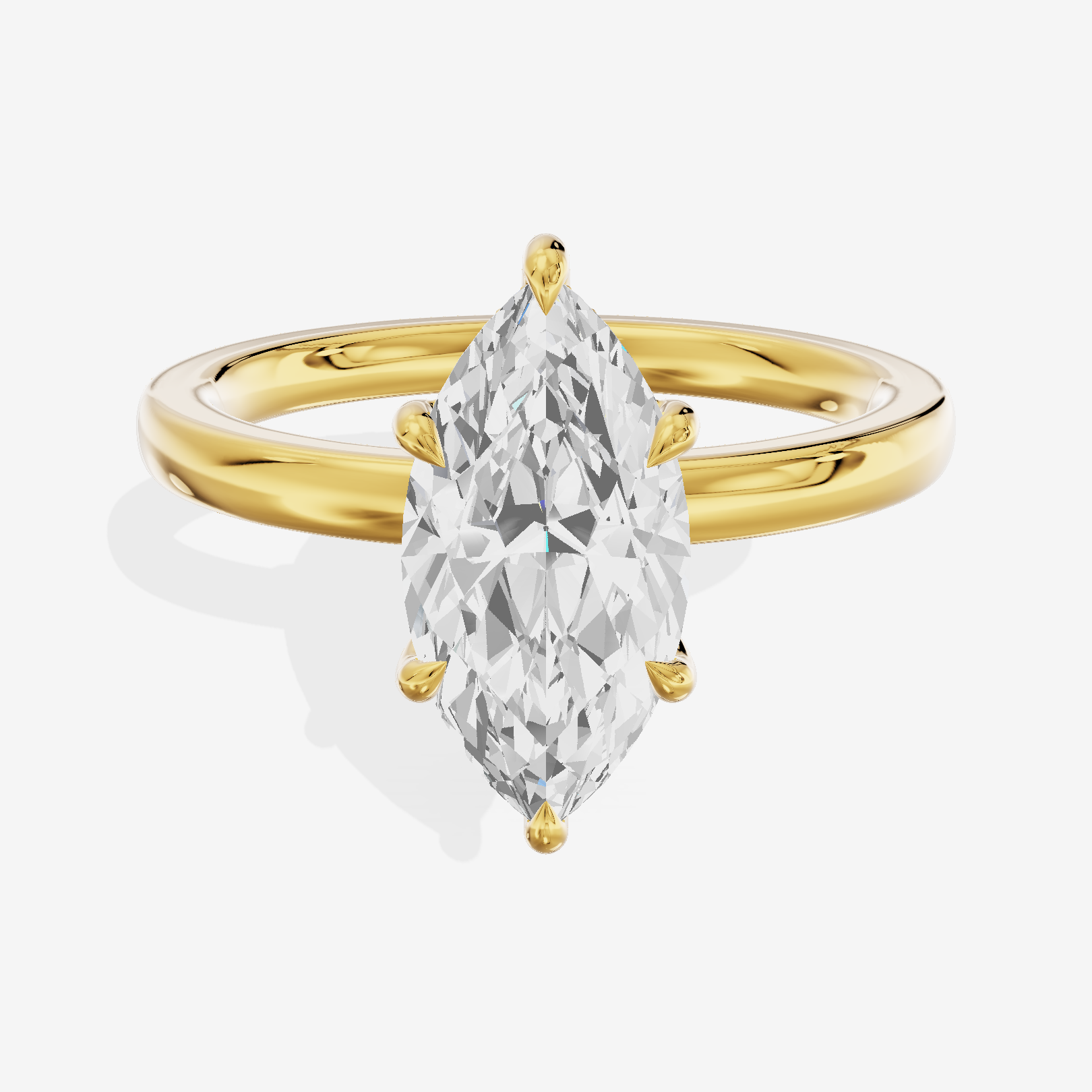 Solea Hidden Halo Marquise Engagement Ring (1/15 ct. tw.) in 14K Yellow Gold