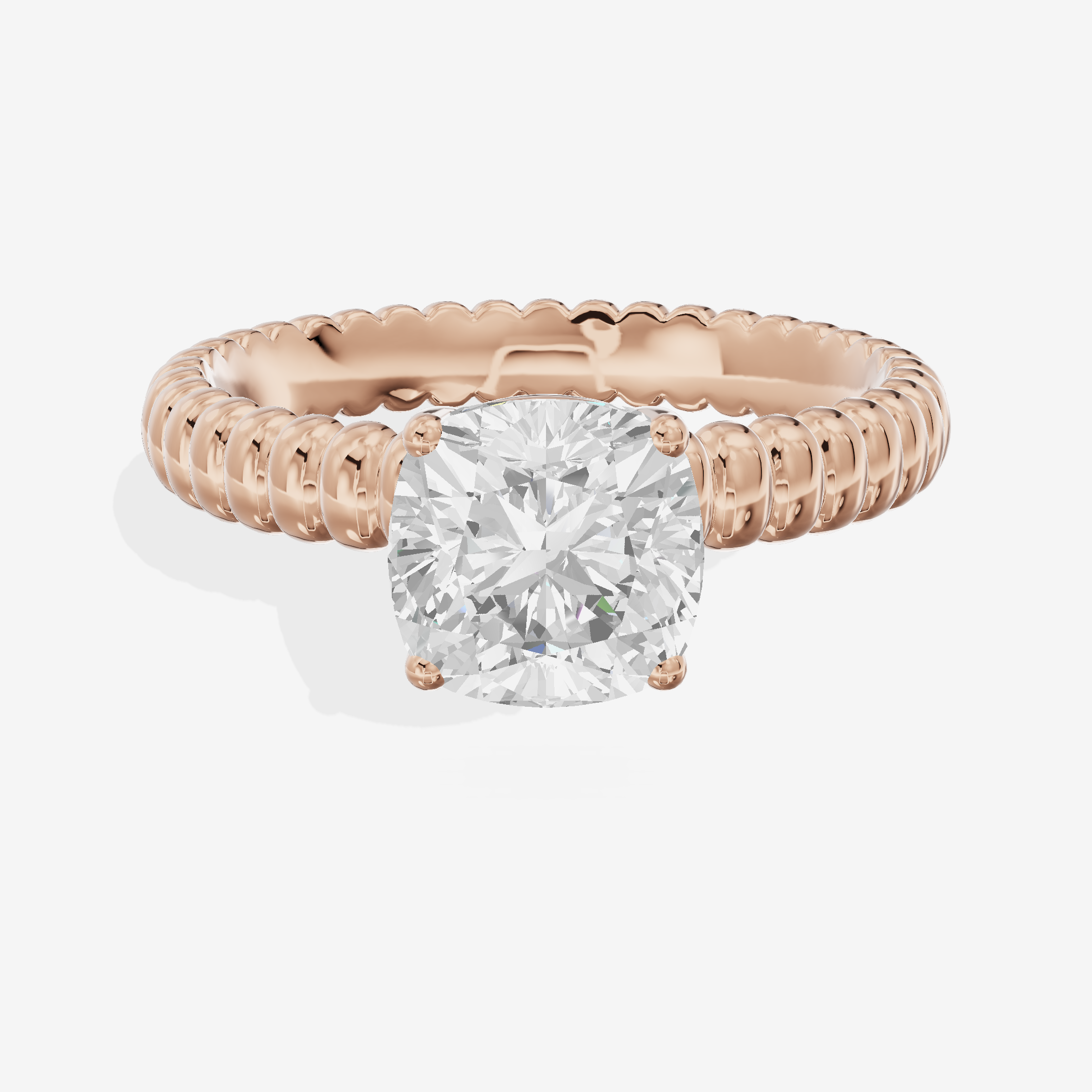 Vintage Aimora 1.8mm Cushion Solitaire Engagement Ring in 14K Rose Gold