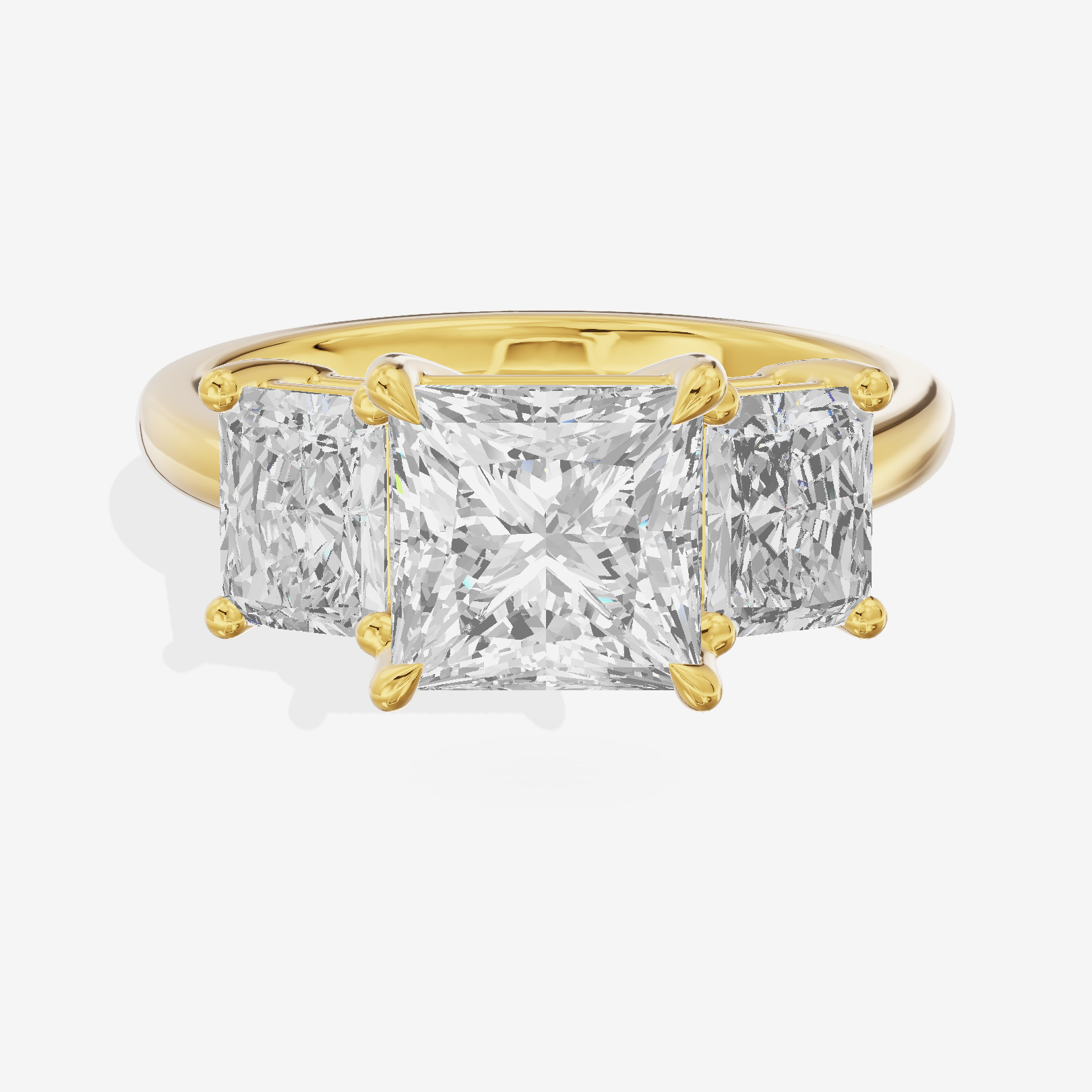 Twine Three Stone Princess Engagement Ring (1/3 ct. tw.) in 18K Yellow Gold