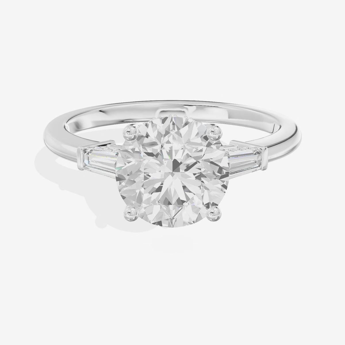 Liviana Three Stone Round Engagement Ring (1/4 ct. tw.) in 18K White Gold