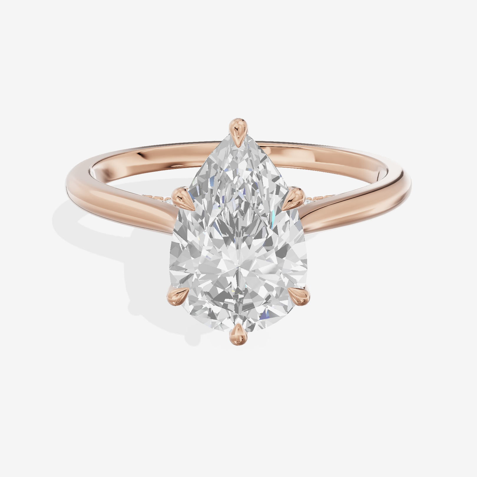 Grand Linger Pear Engagement Ring with Side Stones (1/10 ct. tw.) in 18K Rose Gold