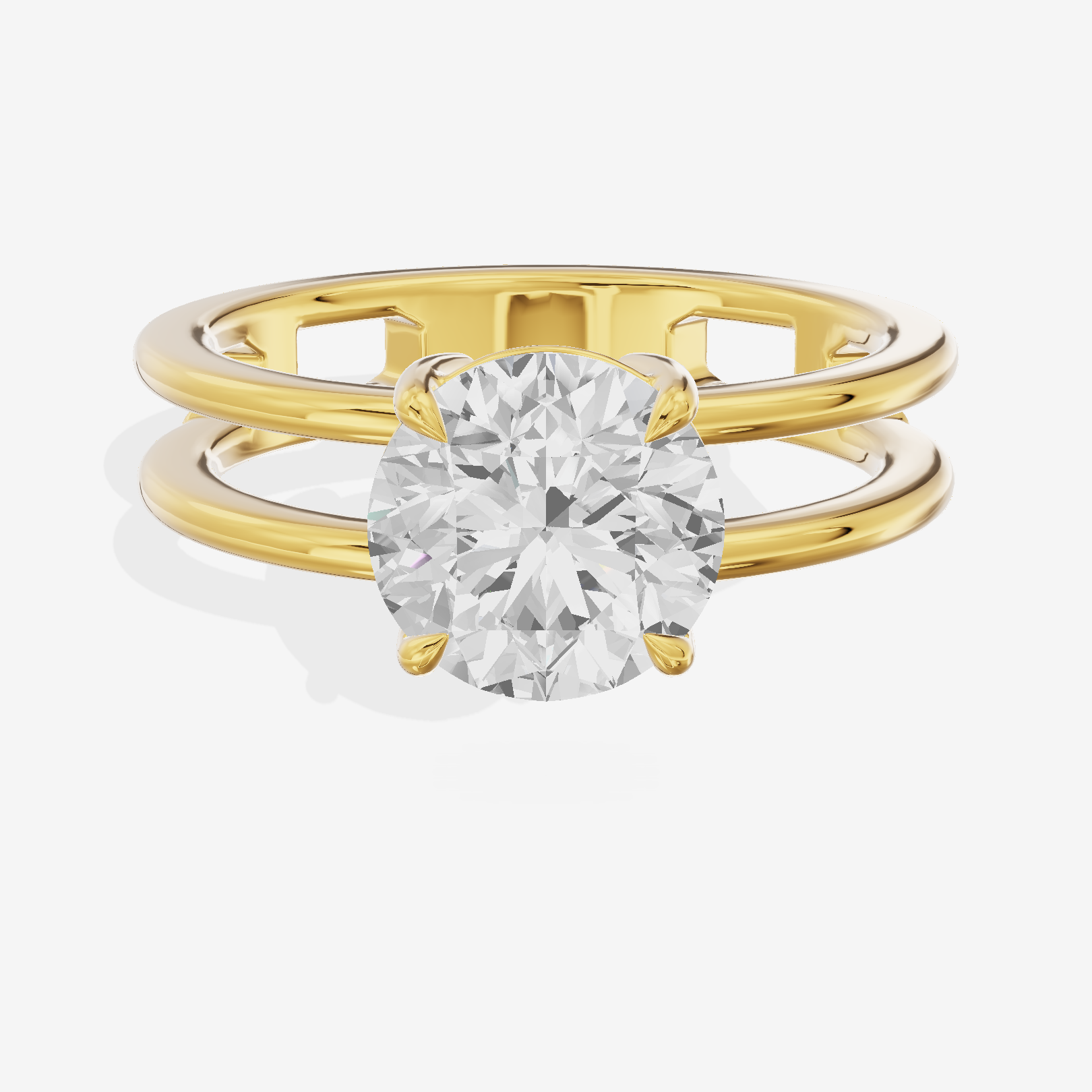 Sealed Promezza 4.3mm Round Solitaire Engagement Ring in 18K Yellow Gold
