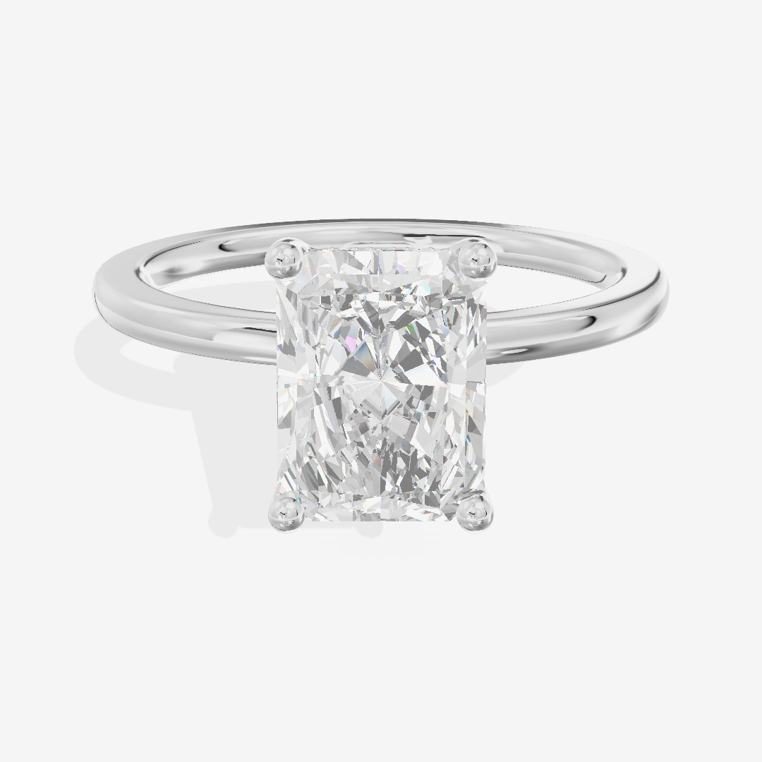 Vowsae Hidden Halo Radiant Engagement Ring (1/20 ct. tw.) in 14K White Gold