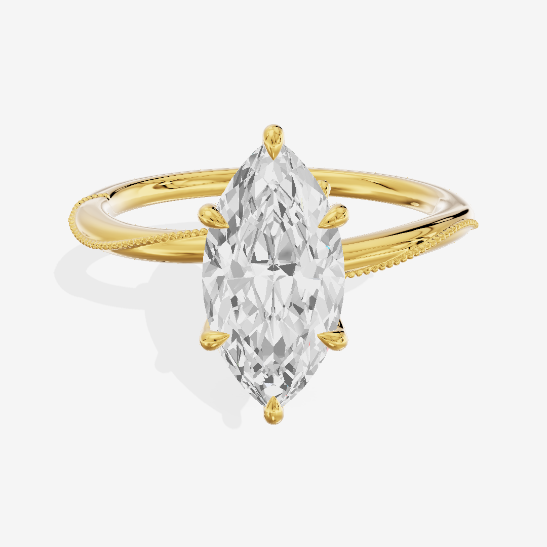 Vintage Coeurine Marquise Engagement Ring (1/10 ct. tw.) in 18K Yellow Gold