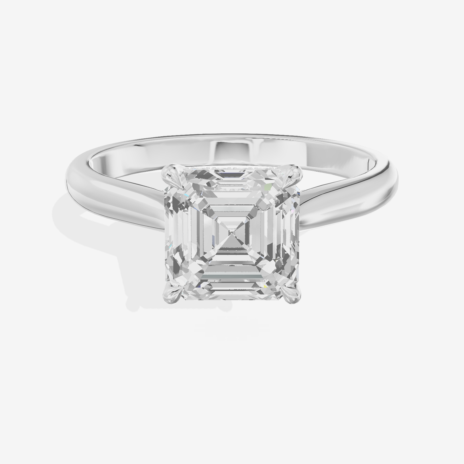 Vintage Halcyon Asscher Engagement Ring with Side Stones (1/8 ct. tw.) in Platinum