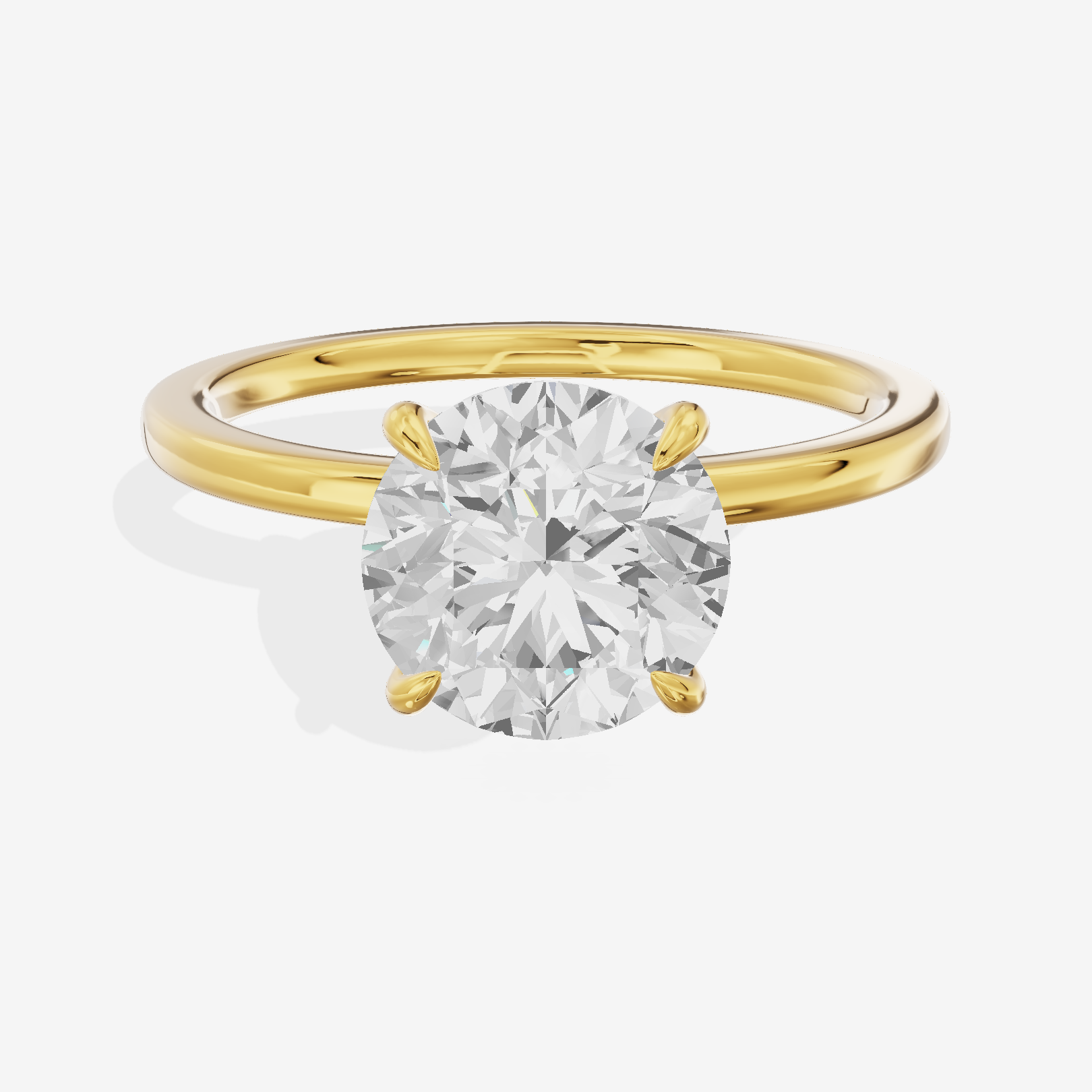Sincere Halo Round Engagement Ring (1/15 ct. tw.) in 18K Yellow Gold