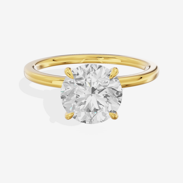 Sincere Halo Round Engagement Ring (1/15 ct. tw.) in 18K Yellow Gold