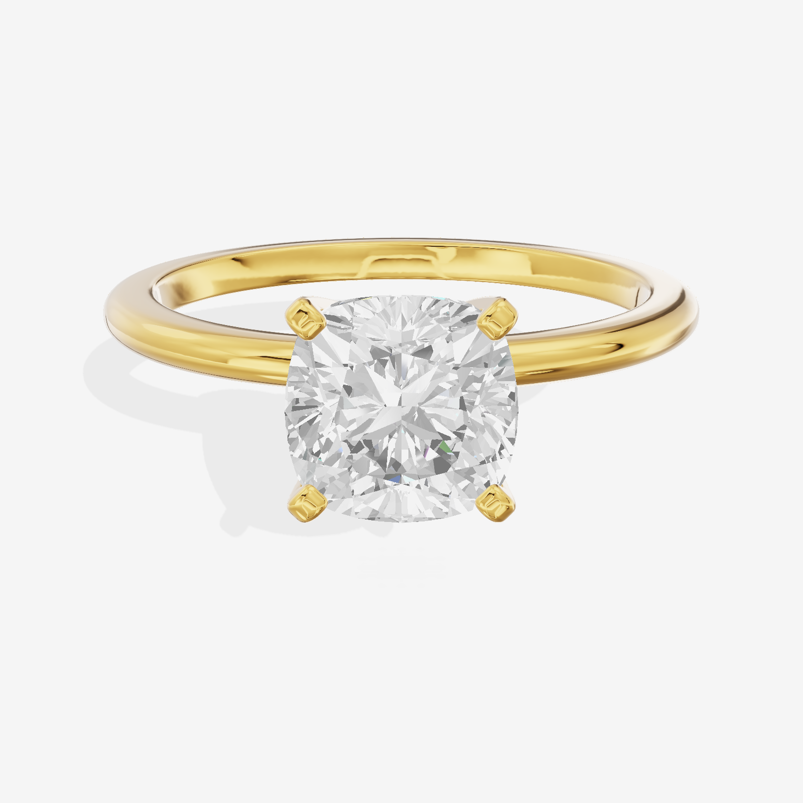 Coeurine 1.5mm Cushion Comfort Fit Engagement Ring in 14K Yellow Gold