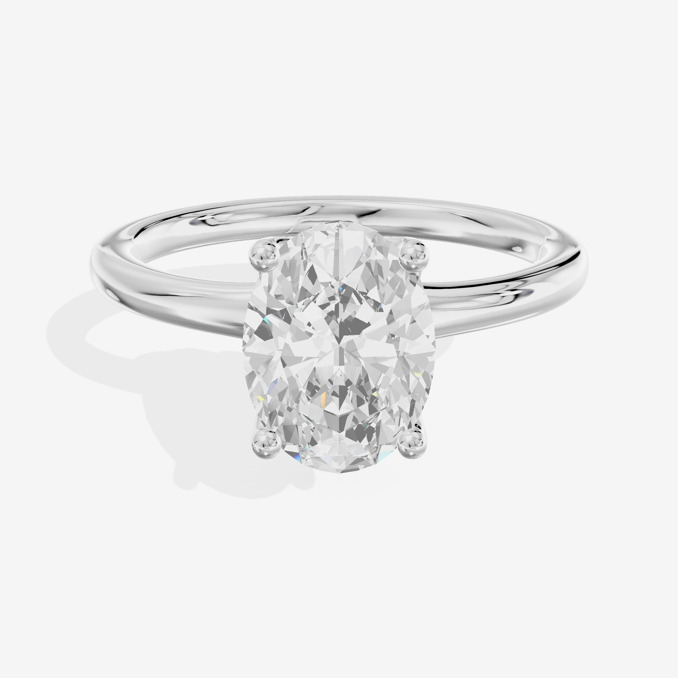 Linger 1.8mm Oval Solitaire Engagement Ring in 14K White Gold