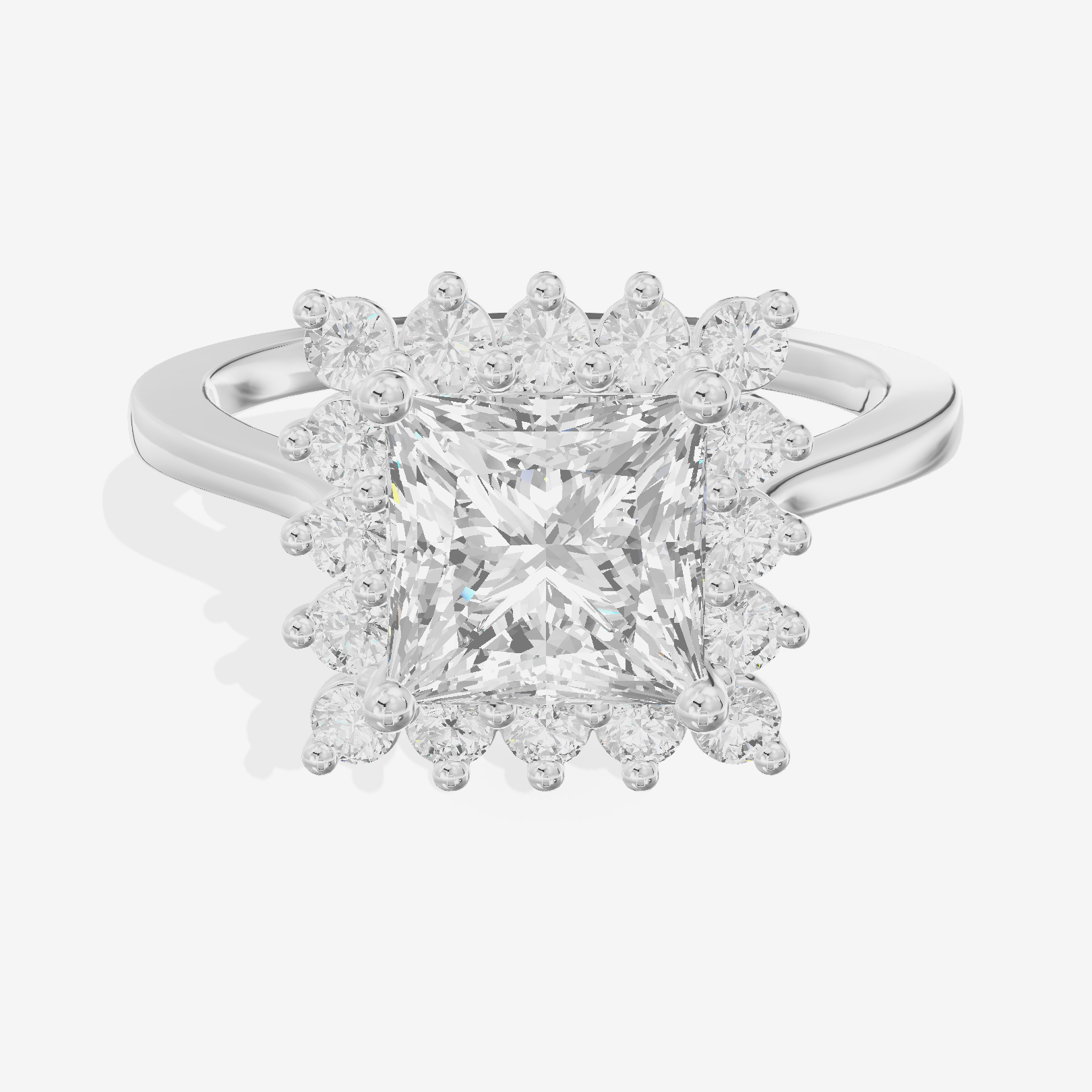 Liviana Halo Princess Engagement Ring (1/4 ct. tw.) in 14K White Gold