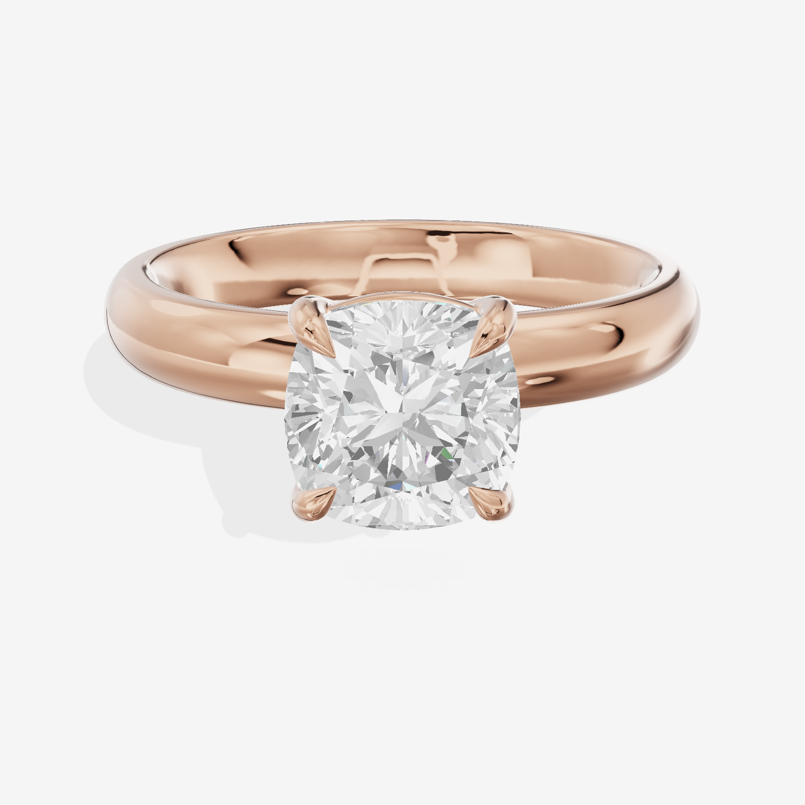 Whisper 3mm Cushion Solitaire Engagement Ring in 18K Rose Gold