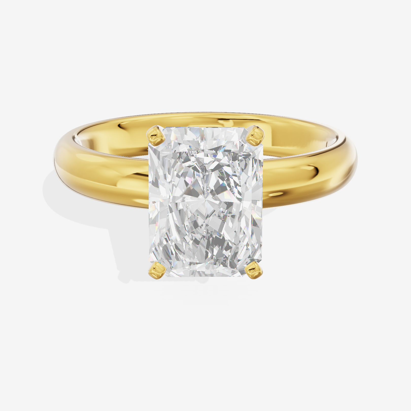 Sincere Trellis 3mm Radiant Comfort Fit Engagement Ring in 18K Yellow Gold