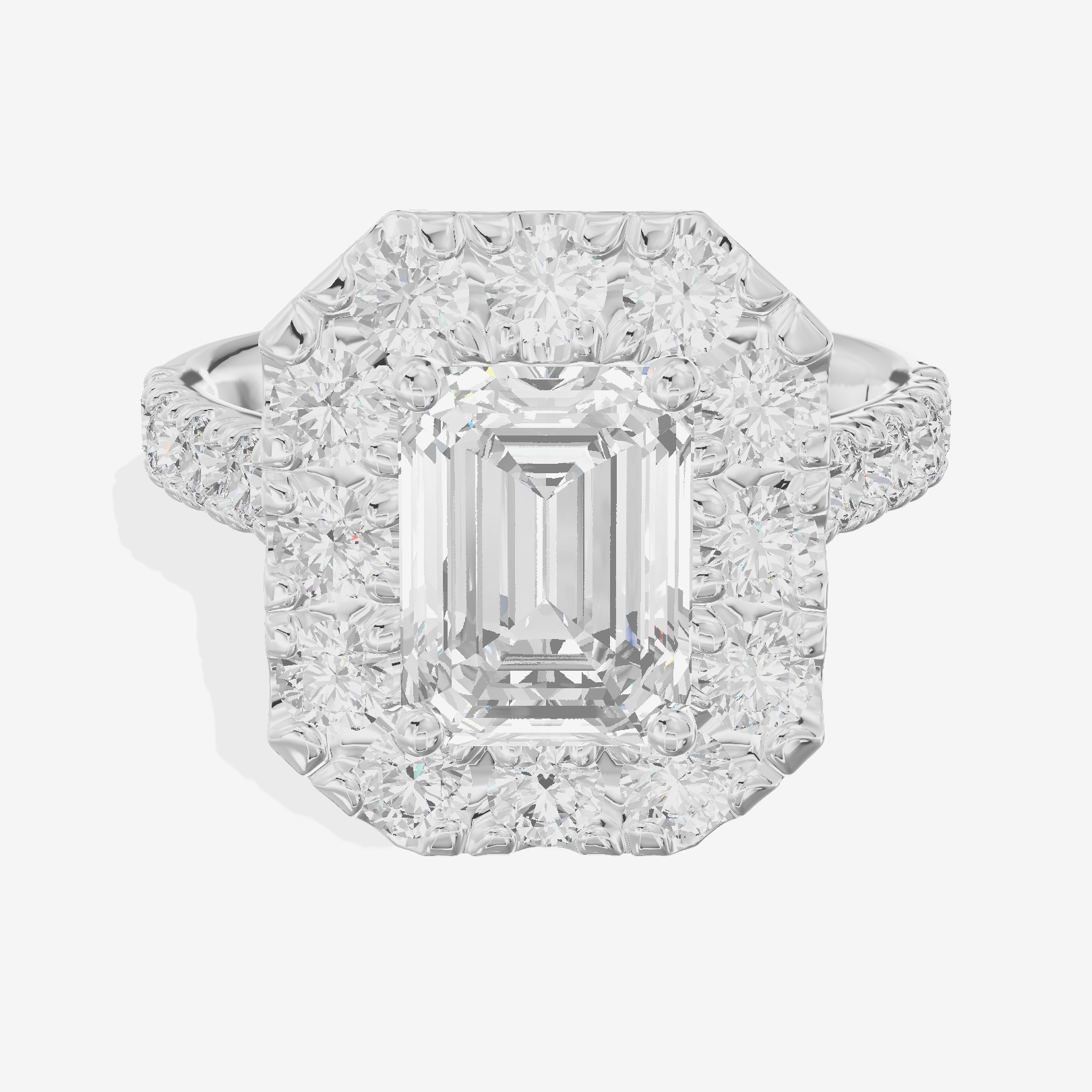 Liviana Halo Emerald Engagement Ring (1/4 ct. tw.) in 18K White Gold