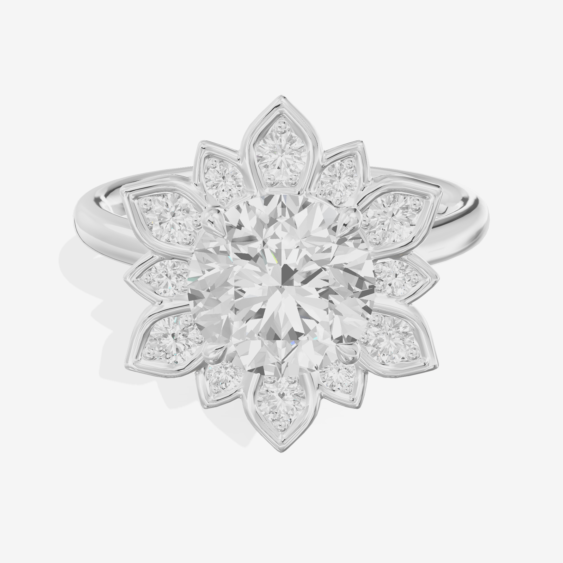 Solea Round Halo Engagement Ring (3/4 ct. tw.) in Platinum