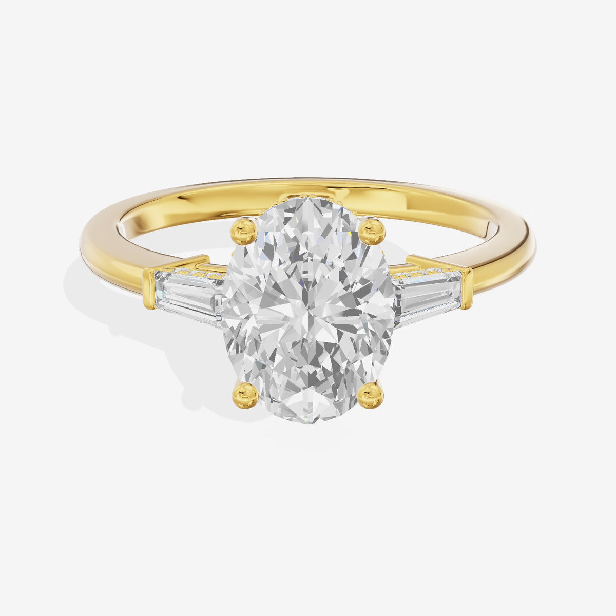 Liviana Three Stone Oval Engagement Ring (1/4 ct. tw.) in 18K Yellow Gold