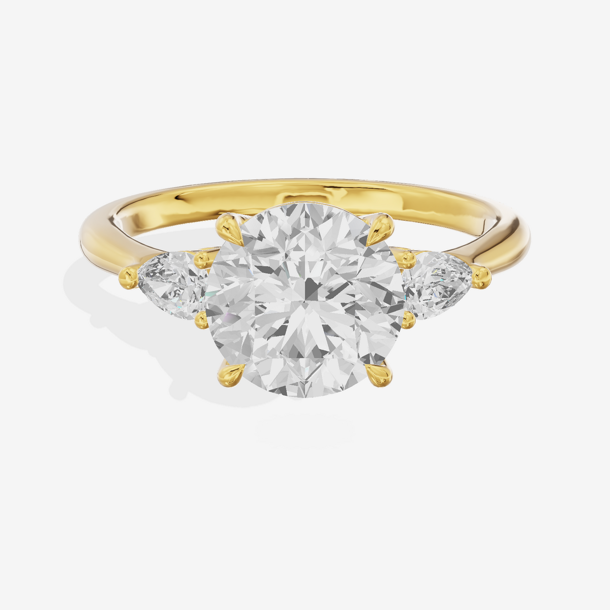 Petite Aimora Three Stone Round Engagement Ring (1/4 ct. tw.) in 18K Yellow Gold