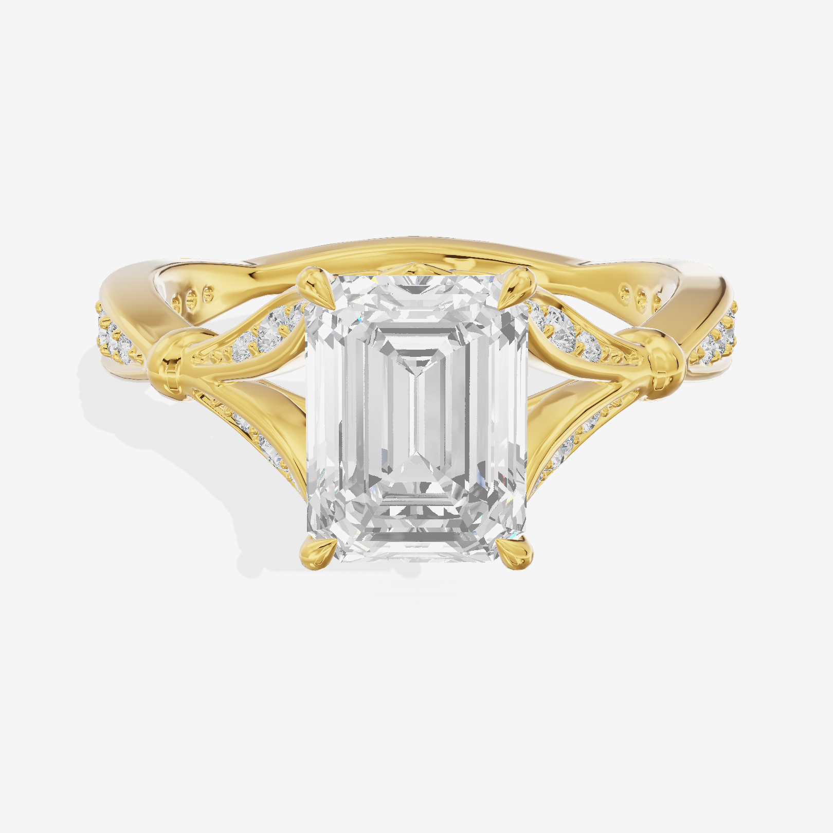 One of One Grand 3mm Emerald Solitaire Engagement Ring (1/3 ct. tw.) in 14K Yellow Gold