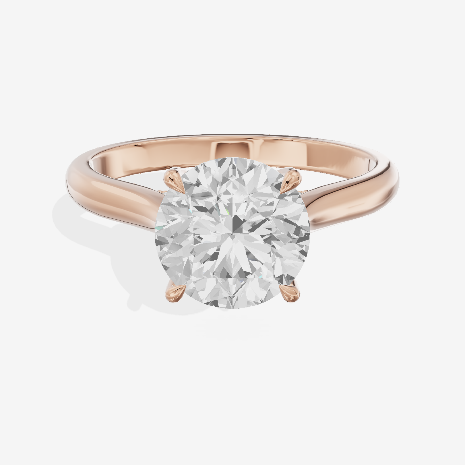 Vintage Halcyon Round Engagement Ring with Side Stones (1/8 ct. tw.) in 18K Rose Gold