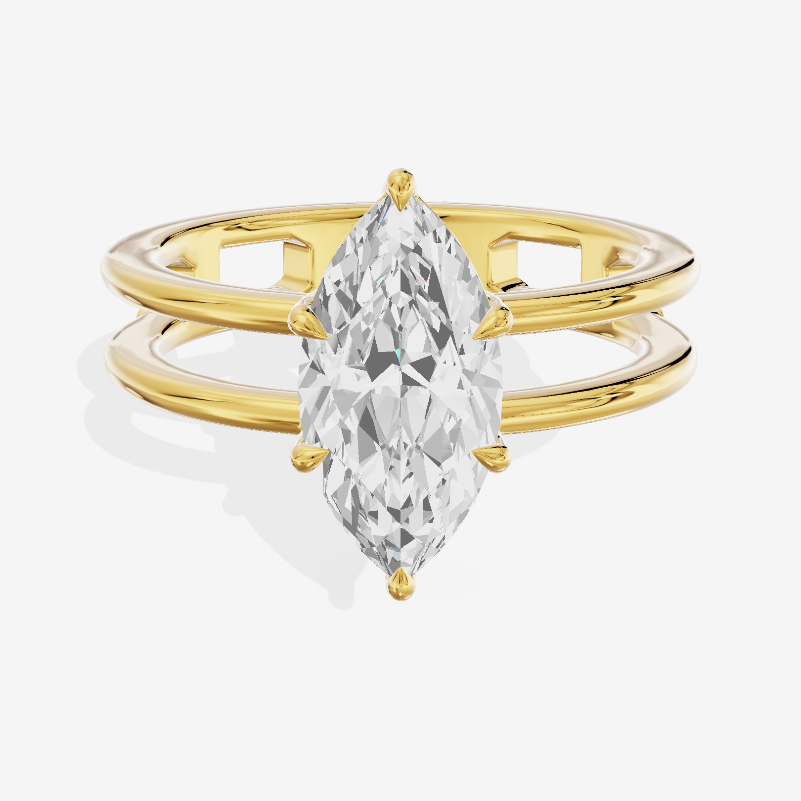 Sealed Promezza 4.3mm Marquise Solitaire Engagement Ring in 18K Yellow Gold