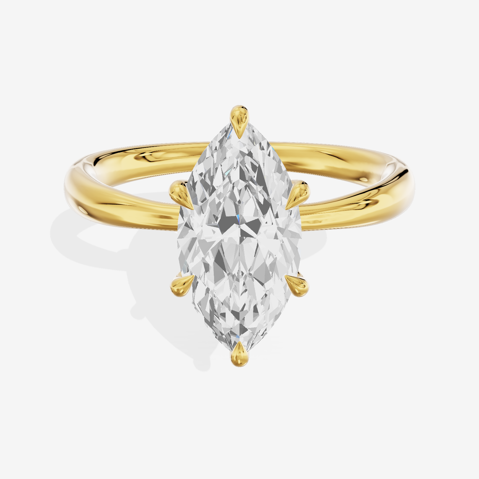 Classic Aimora 2.7mm Marquise Solitaire Engagement Ring in 18K Yellow Gold