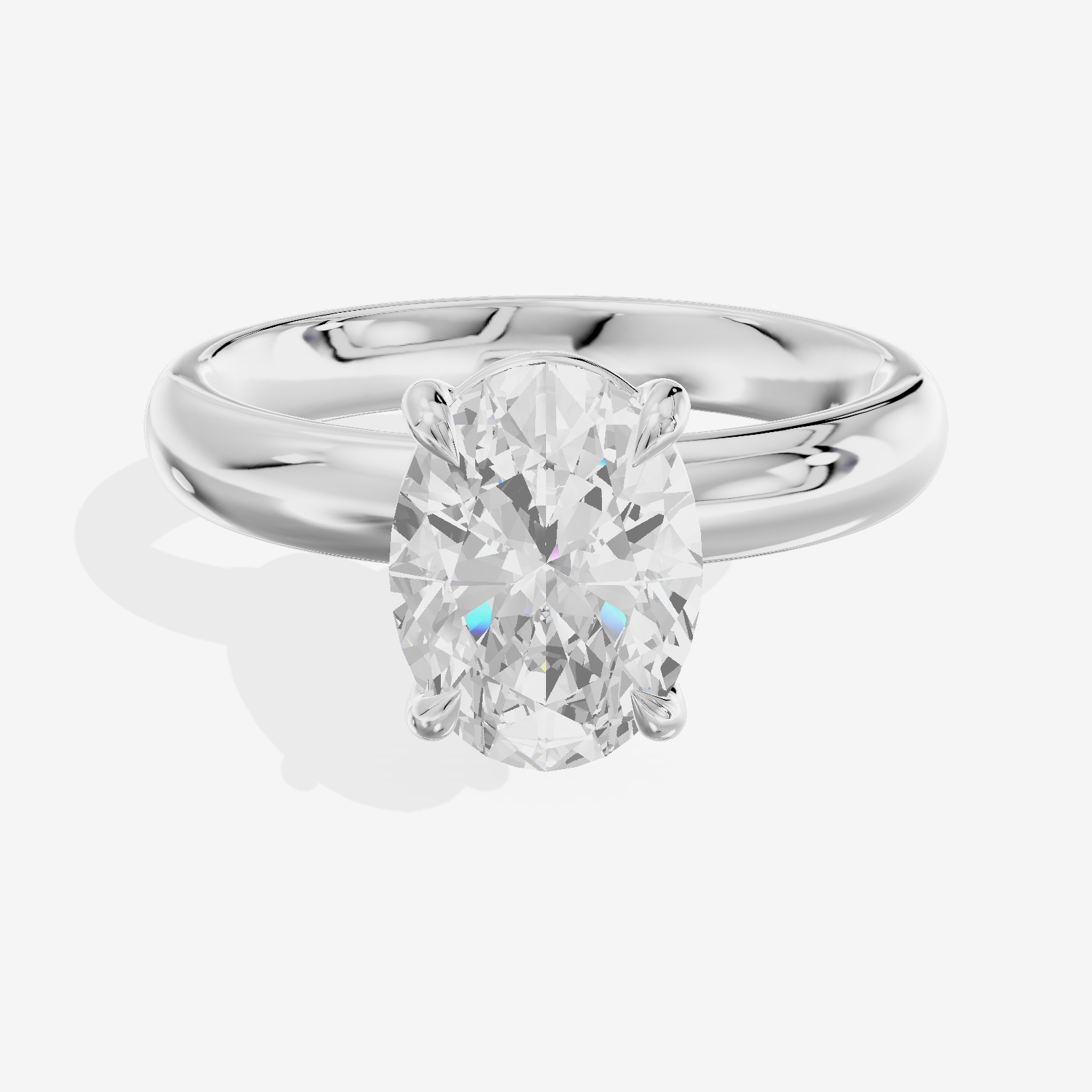 Whisper 3mm Oval Solitaire Engagement Ring in Platinum