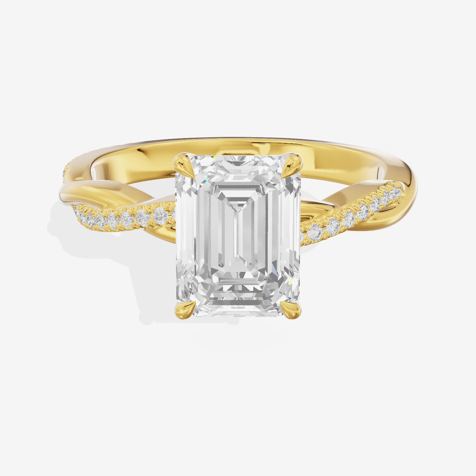 Petite Lumera Emerald Pavé Engagement Ring (1/8 ct. tw.) in 14K Yellow Gold