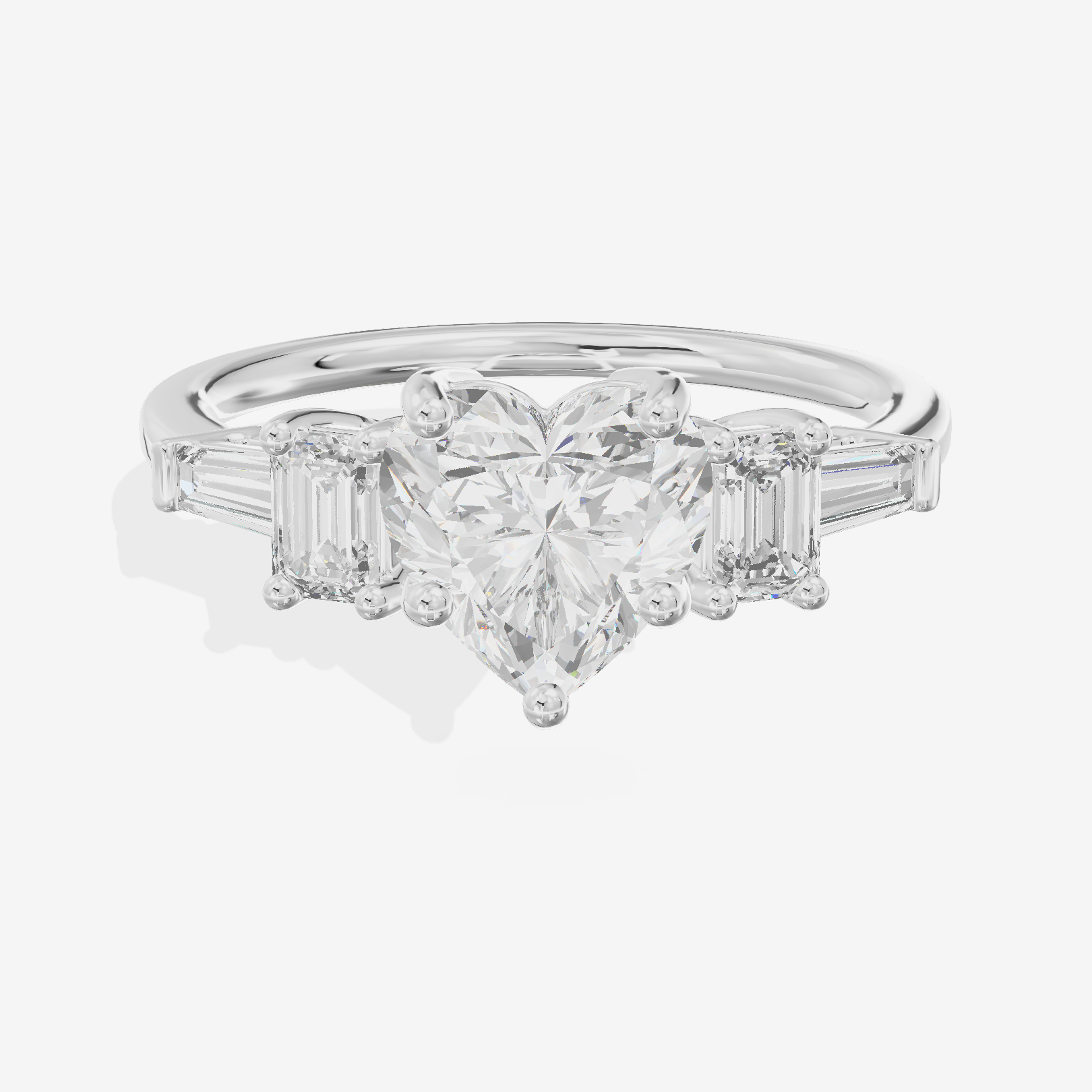Vowsae Five Stone Heart Engagement Ring (3/4 ct. tw.) in Platinum