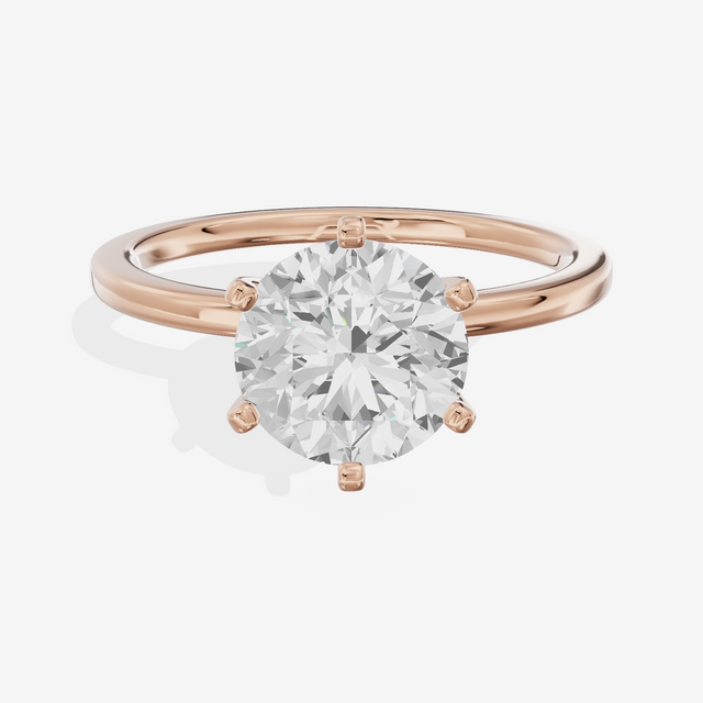 Petite Sincere 1.5mm Round Six-Prong Engagement Ring in 18K Rose Gold