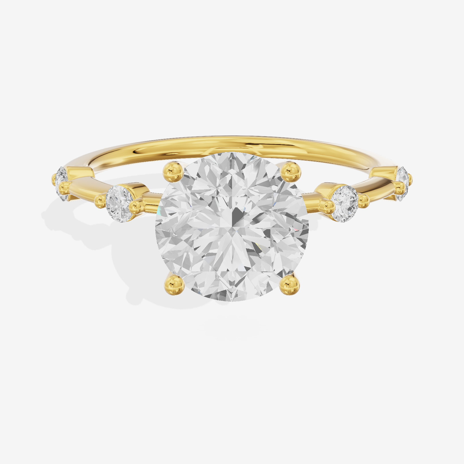 Grand Trueheart Round Engagement Ring with Side Stones (1/2 ct. tw.) in 14K Yellow Gold
