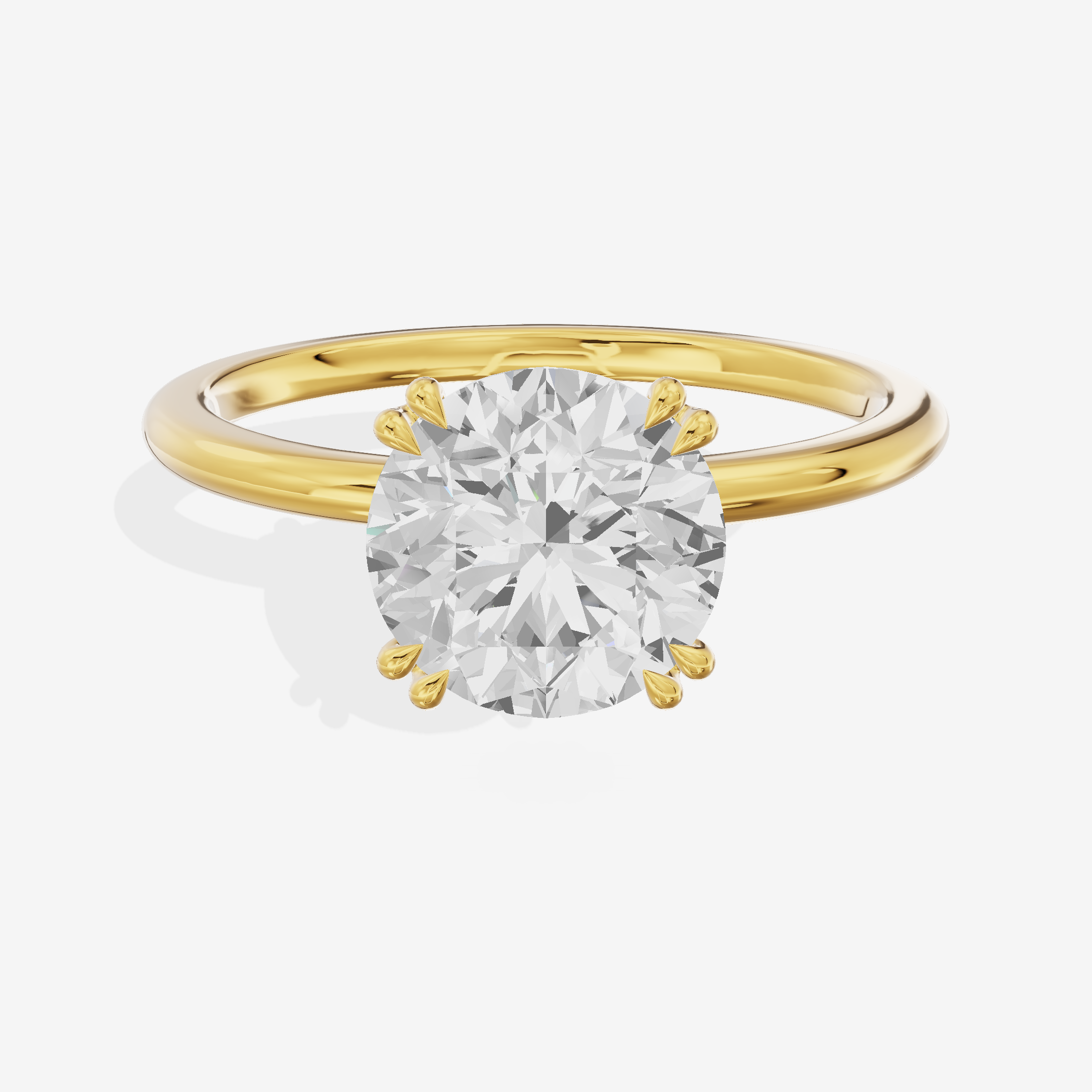 Promezza Solitaire 1.5mm Round Engagement Ring in 14K Yellow Gold