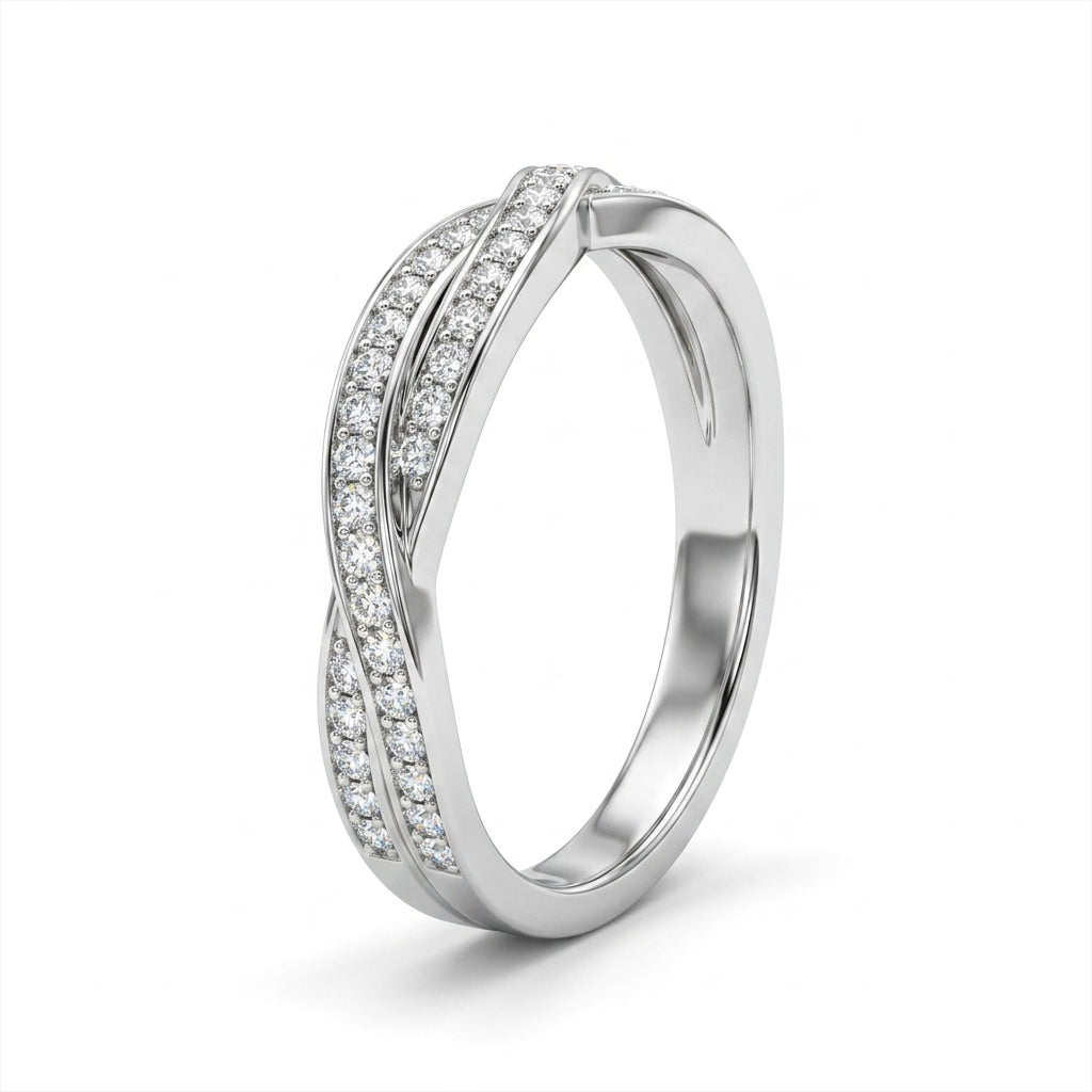 Flush Twist Round Wedding Band (1/5 ct. tw.) in Platinum